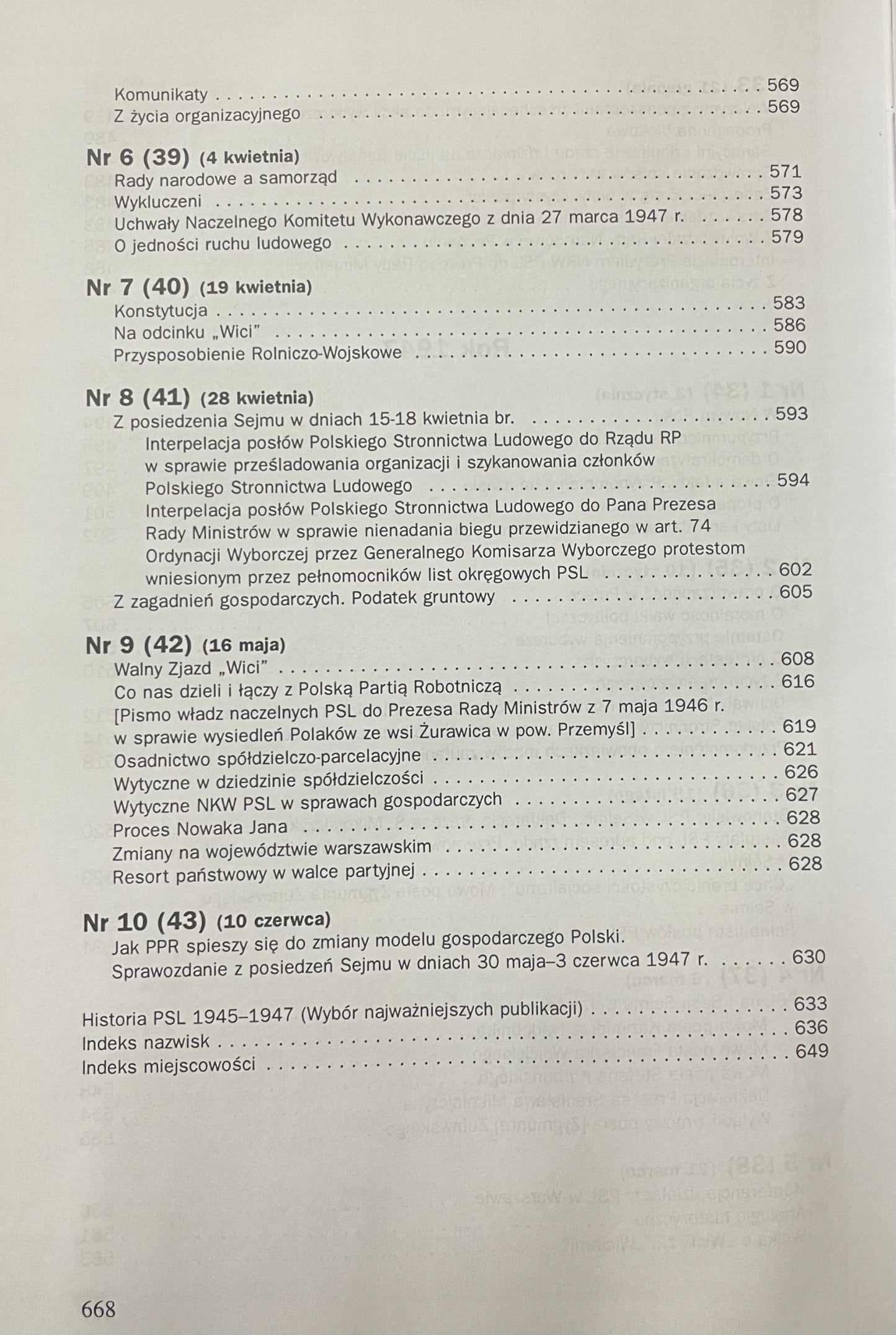 Komunikaty Polskiego Stronnictwa Ludowego 1946-1947. Praca zbiorowa