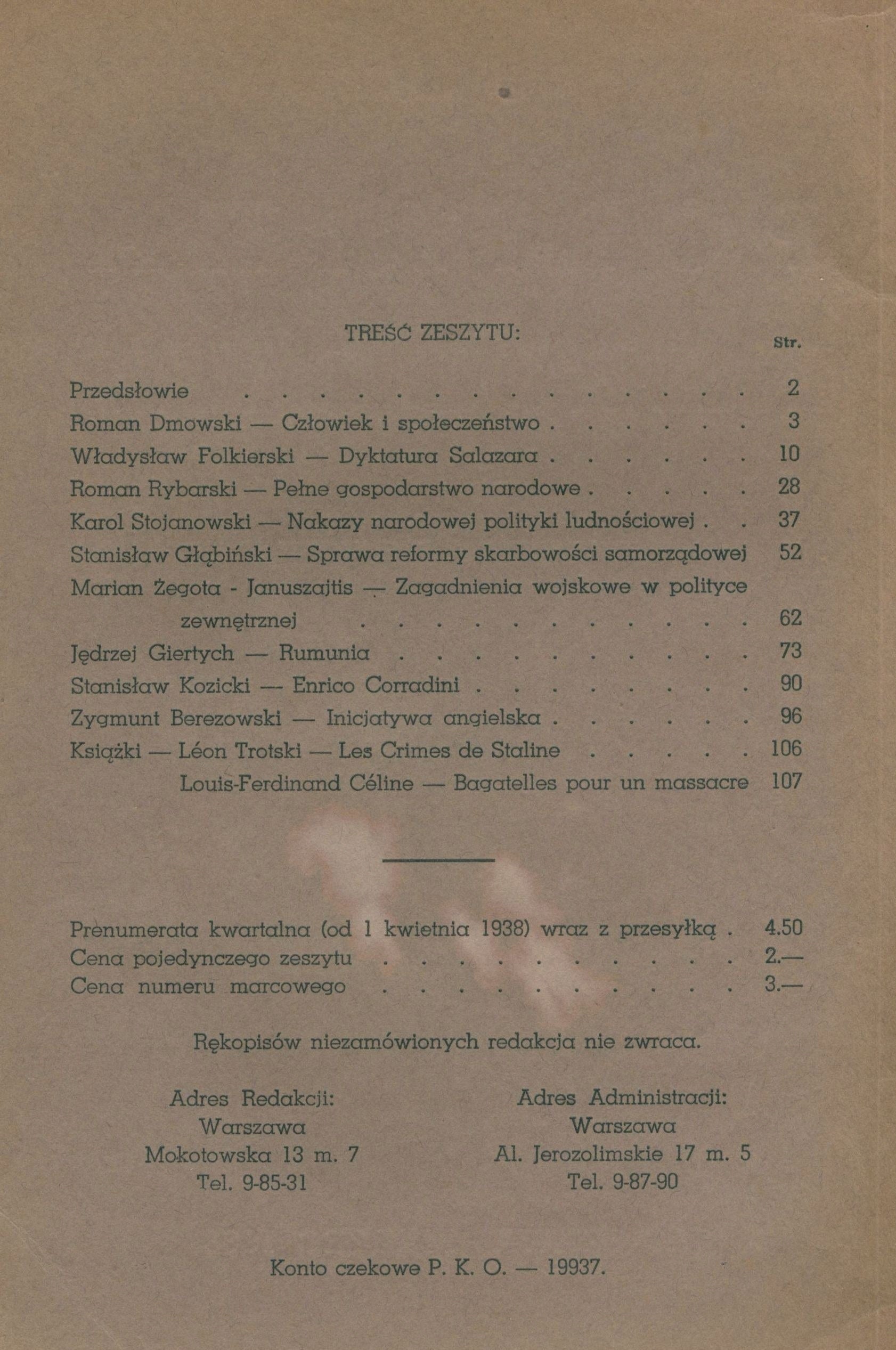 Polityka Narodowa [1938][Dmowski, Folkierski, Januszajtis, Giertych]