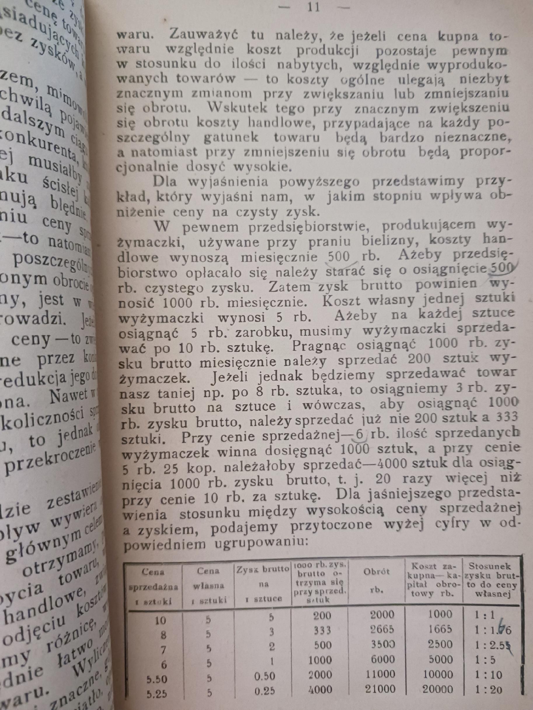 Kalkulacja w handlu towarowym M. Pacoszyński [wydanie z roku 1914]