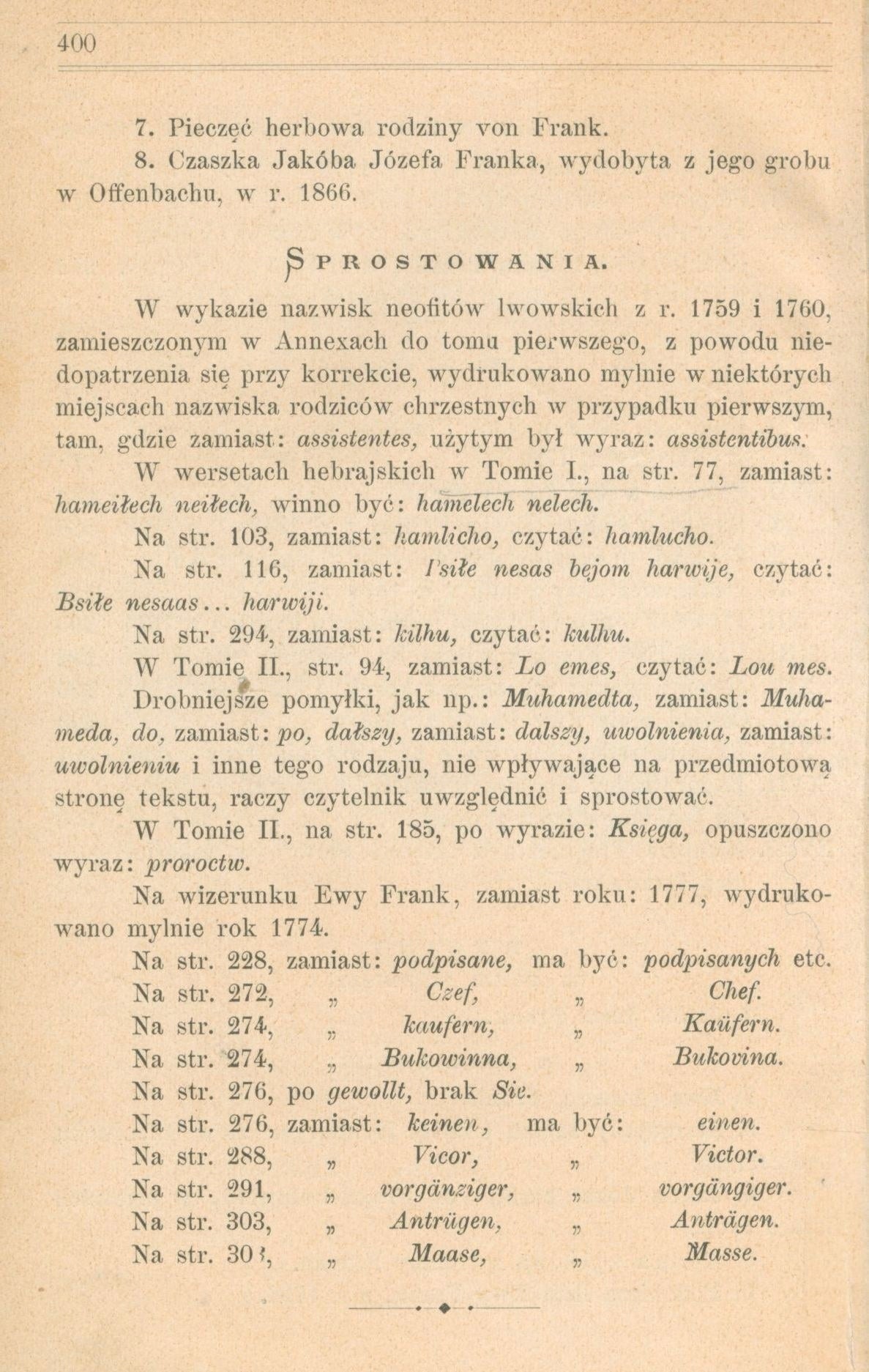 Frank i frankiści polscy : 1726-1816, Kraushar Aleksander