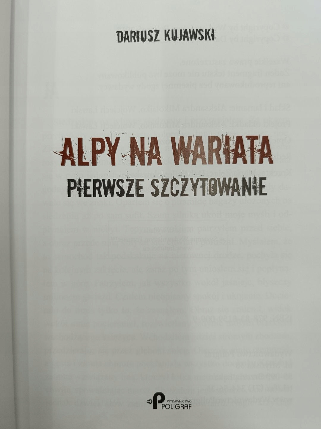 Alpy na wariata Pierwsze szczytowanie Dariusz Kujawski