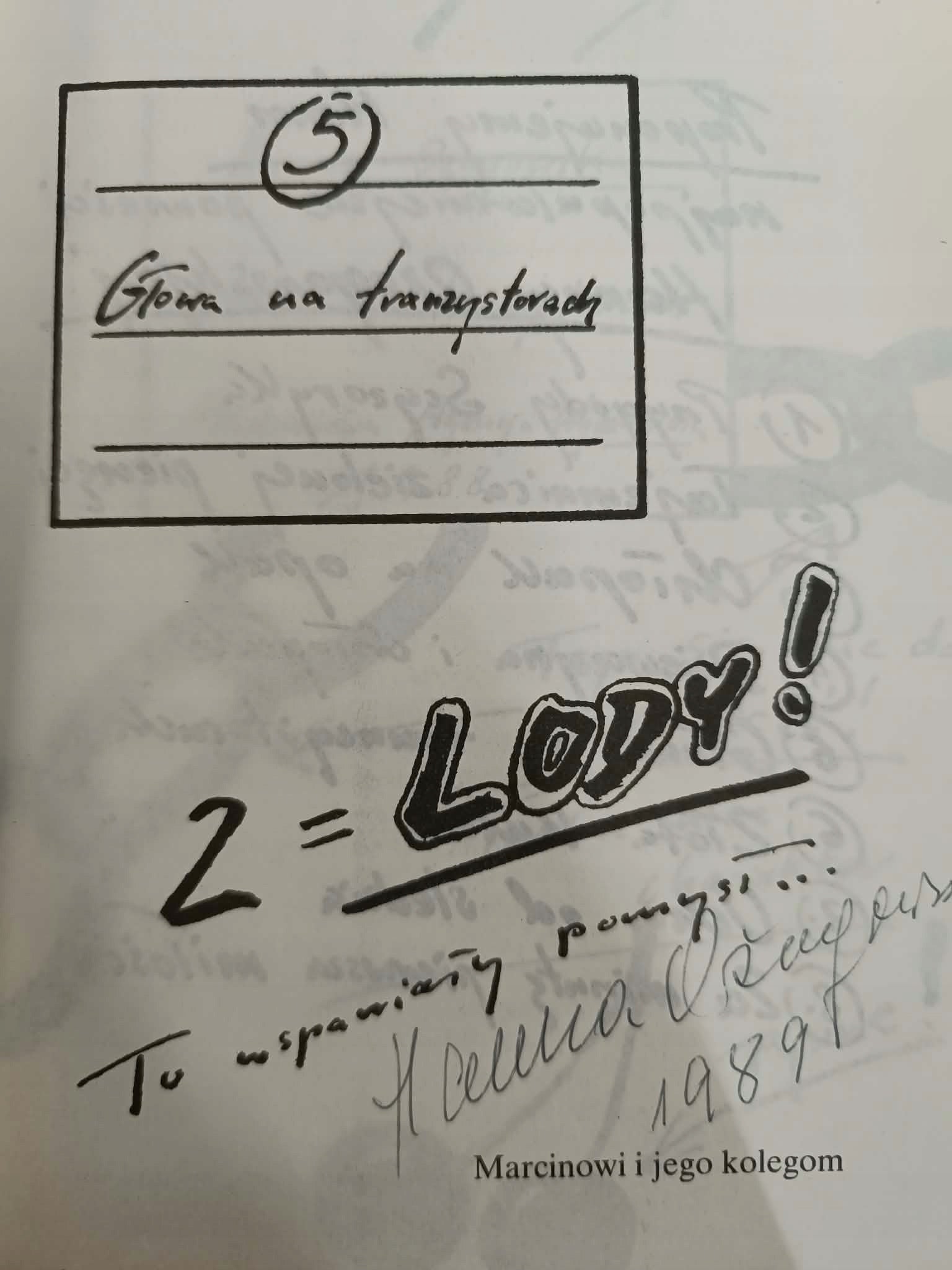 Głowa na tranzystorach, Hanna Ożogowska [podpis autorki]