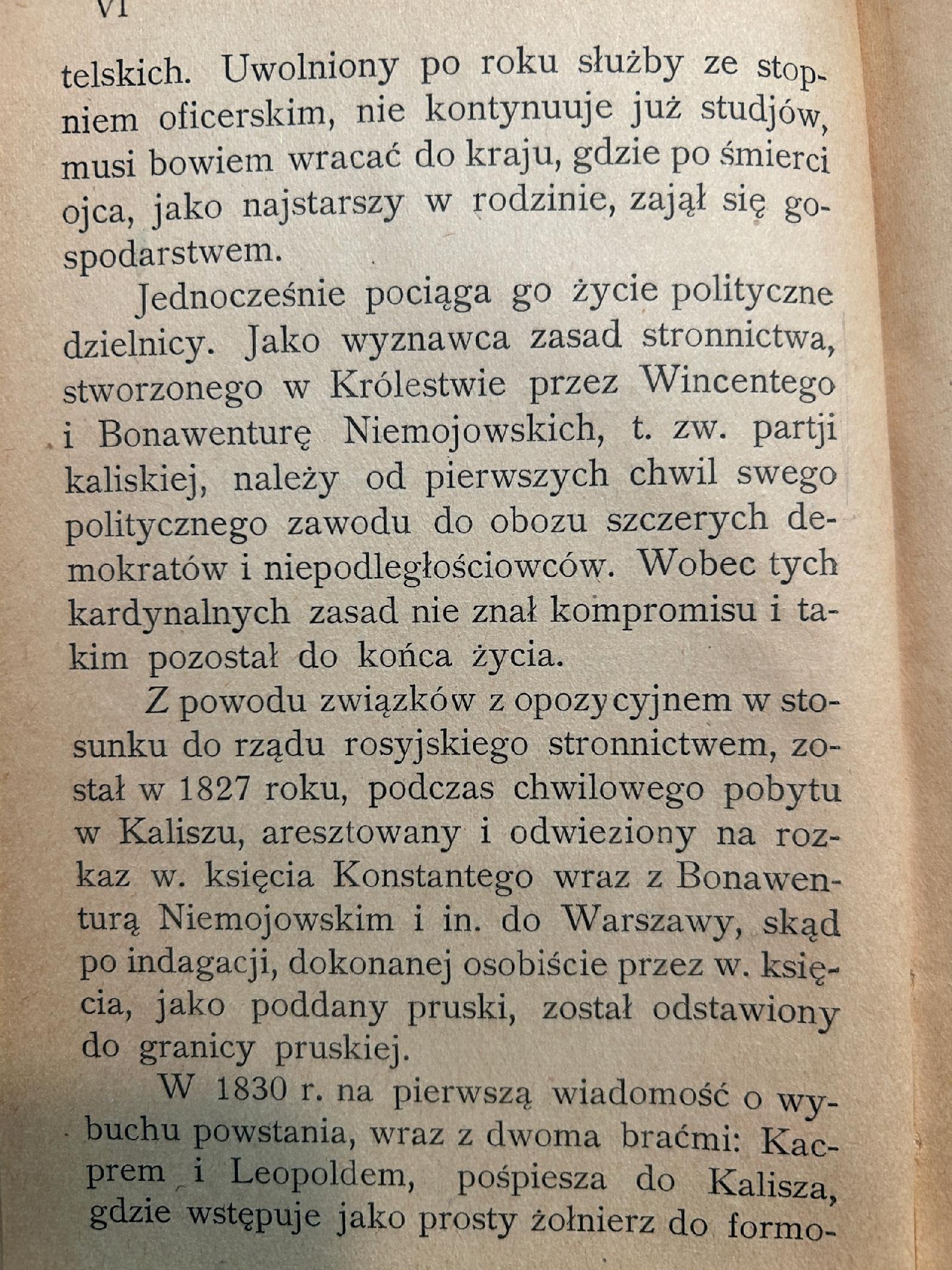 Wspomnienia - Jan Nepomucen Niemojowski [1925 r.]
