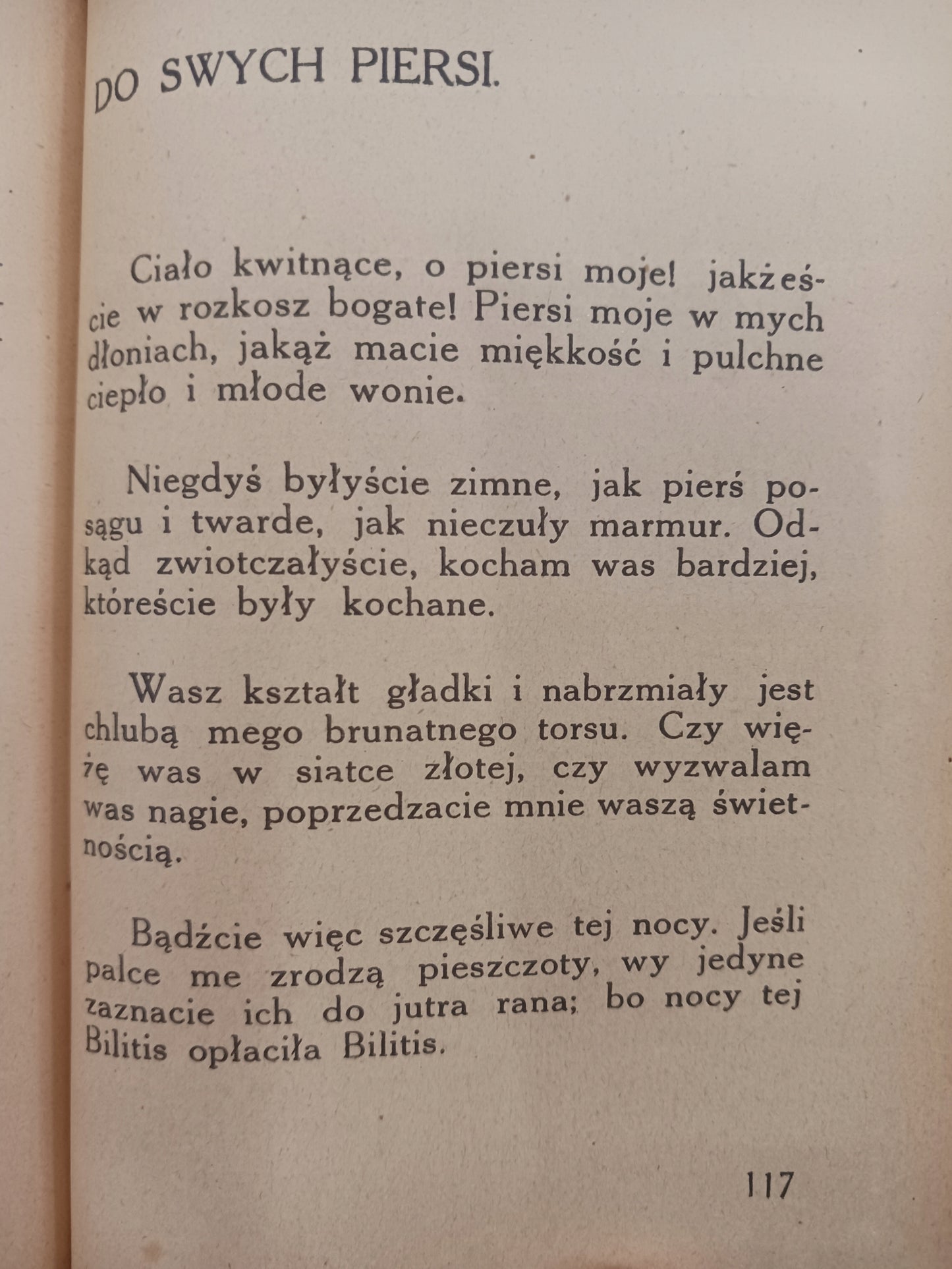 Pieśni Bilitis Piotr Louys przekład Leopold Staff [wydanie z roku 1920]