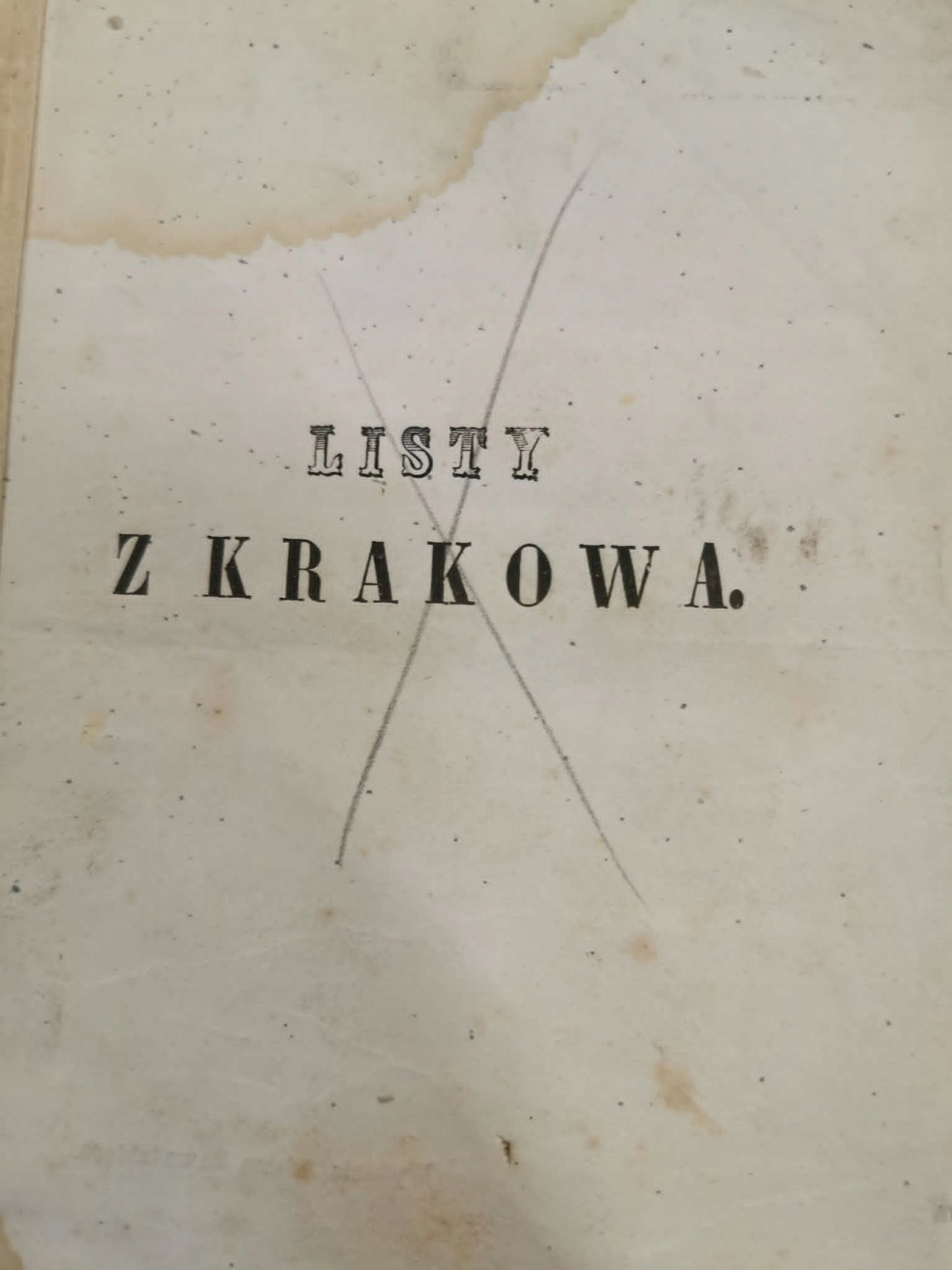 Listy z Krakowa, J. Kremer [t. I][1869]