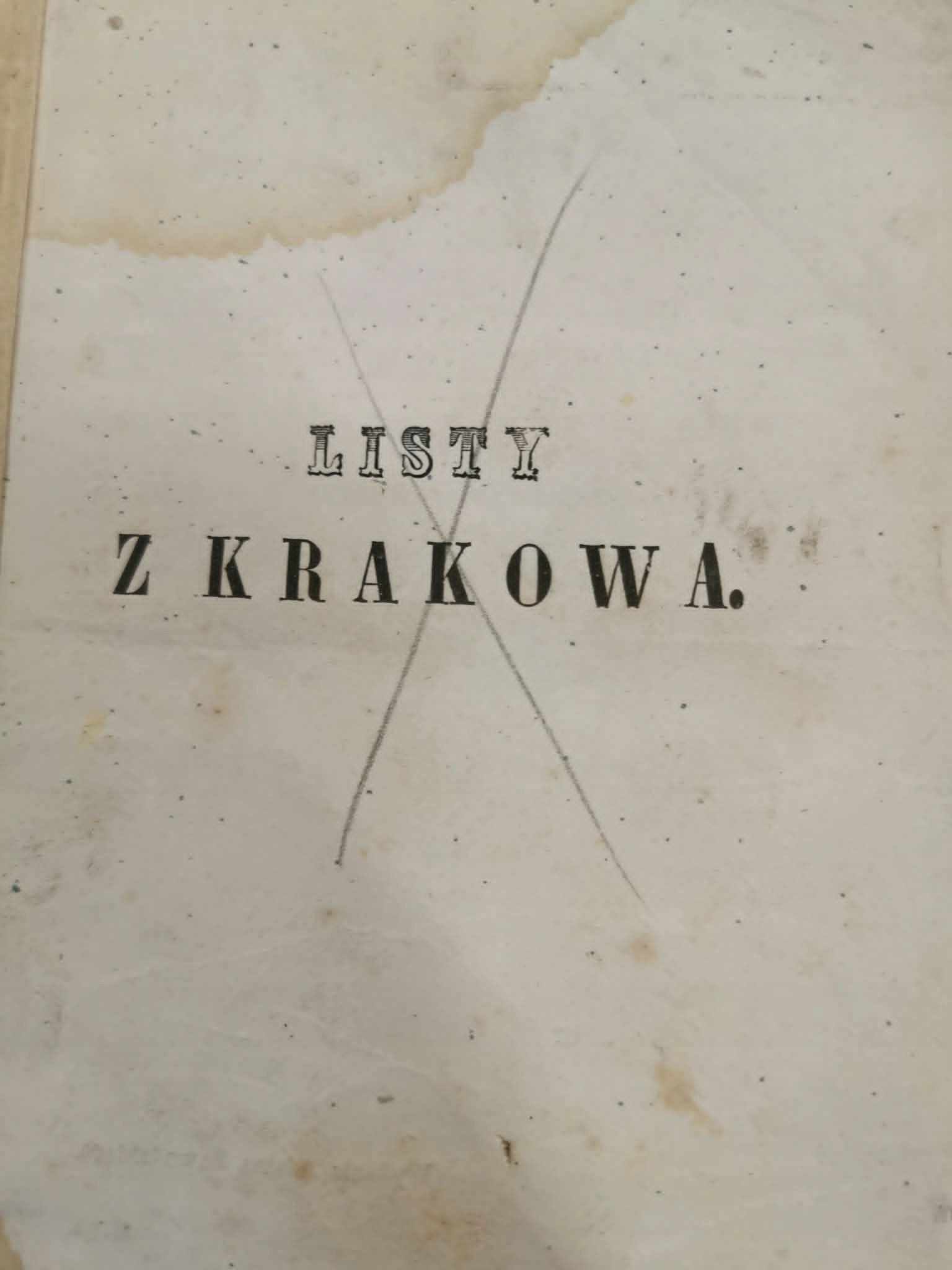 Listy z Krakowa, J. Kremer [t. I][1869]