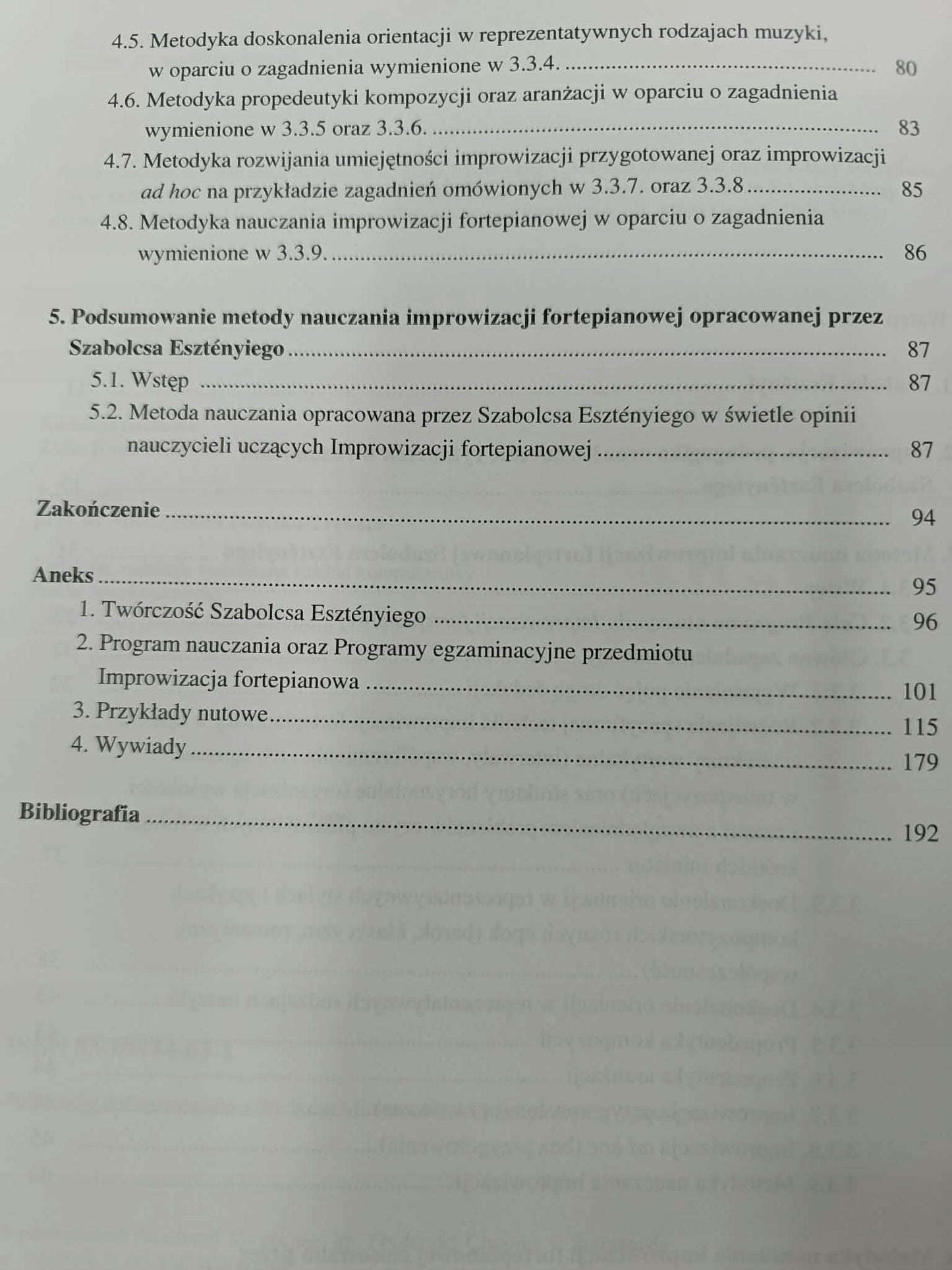 Klaudia Zwierz, Improwizacja fortepianowa Szabolcsa Esztenyiego metoda