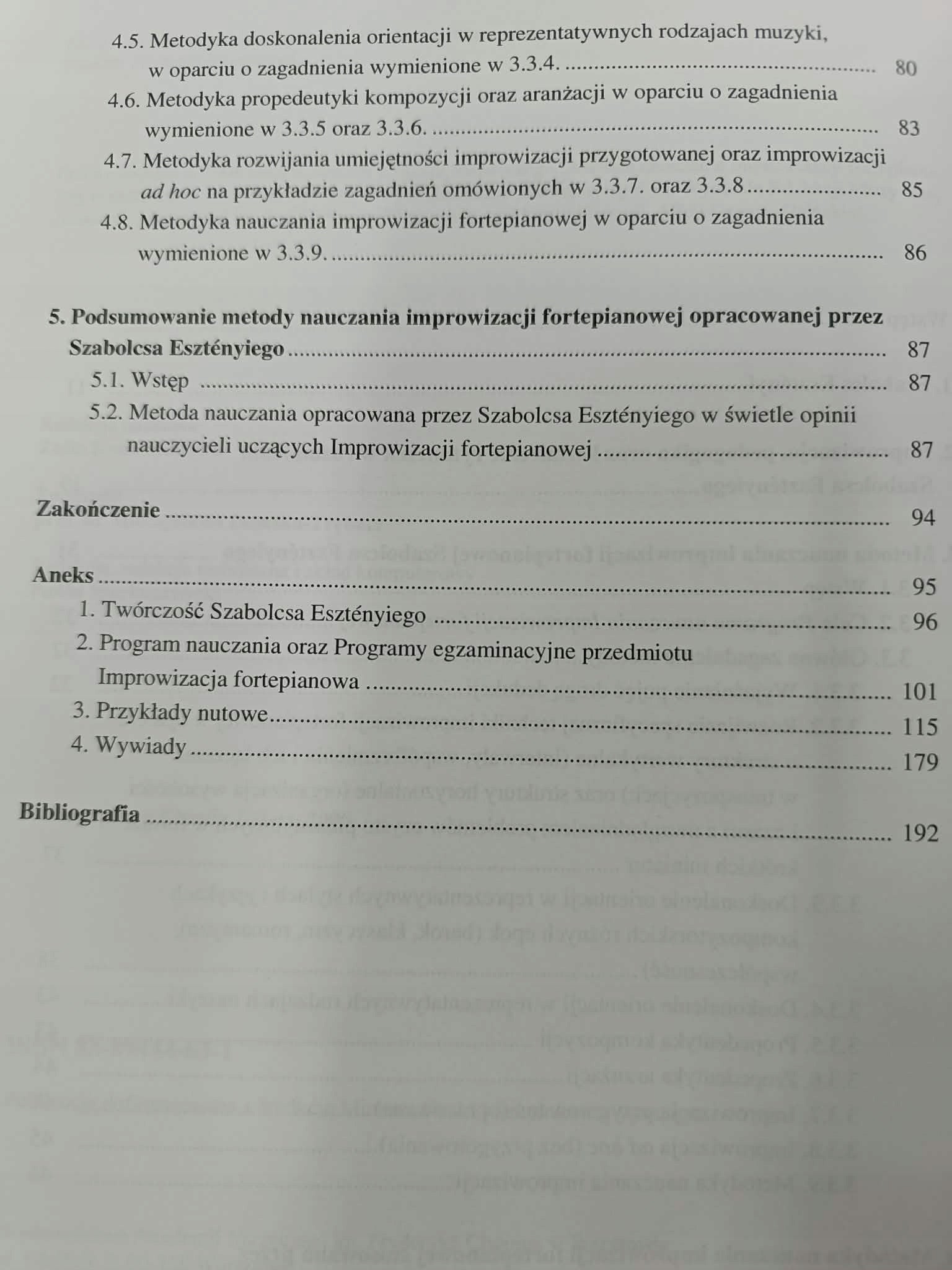 Klaudia Zwierz, Improwizacja fortepianowa Szabolcsa Esztenyiego metoda