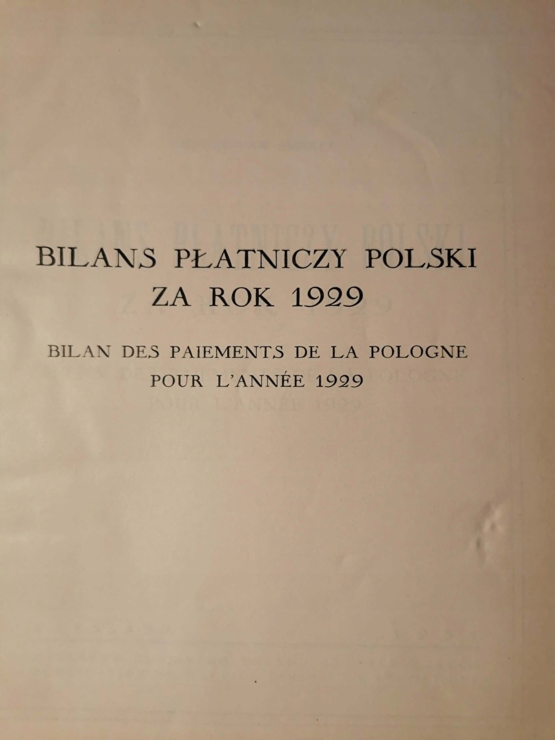Bilans płatniczy Polski za rok 1929, M. Smerek [1931][dedykacja]