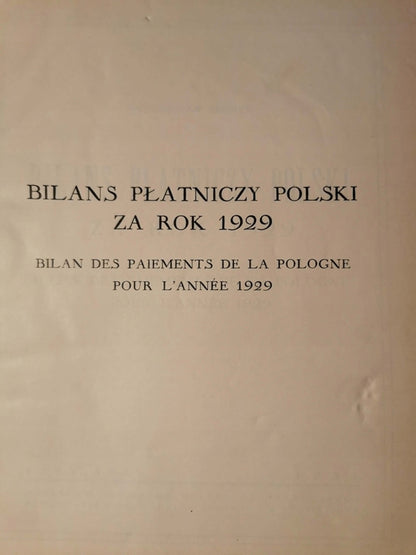 Bilans płatniczy Polski za rok 1929, M. Smerek [1931][dedykacja]
