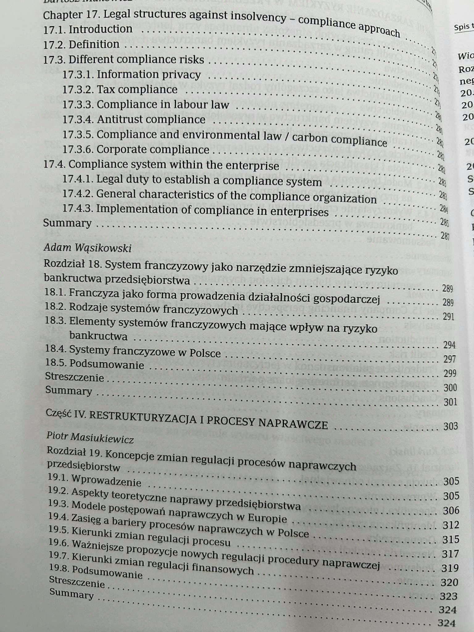 Upadłości, bankructwa i naprawa przedsiębiorstw. Wybrane zagadnienia
