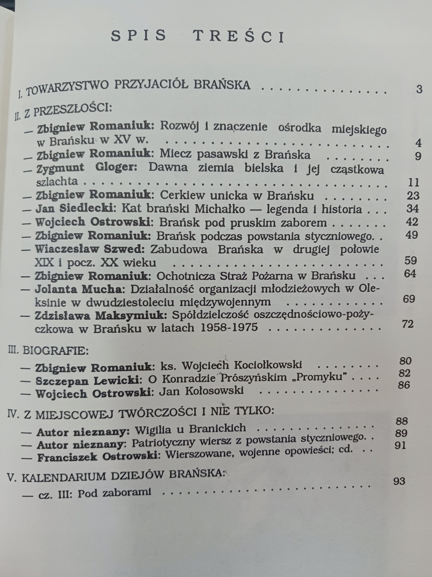 Rocznik Ziemia brańska Brańsk IV 1993 red. Zbigniew Romaniuk