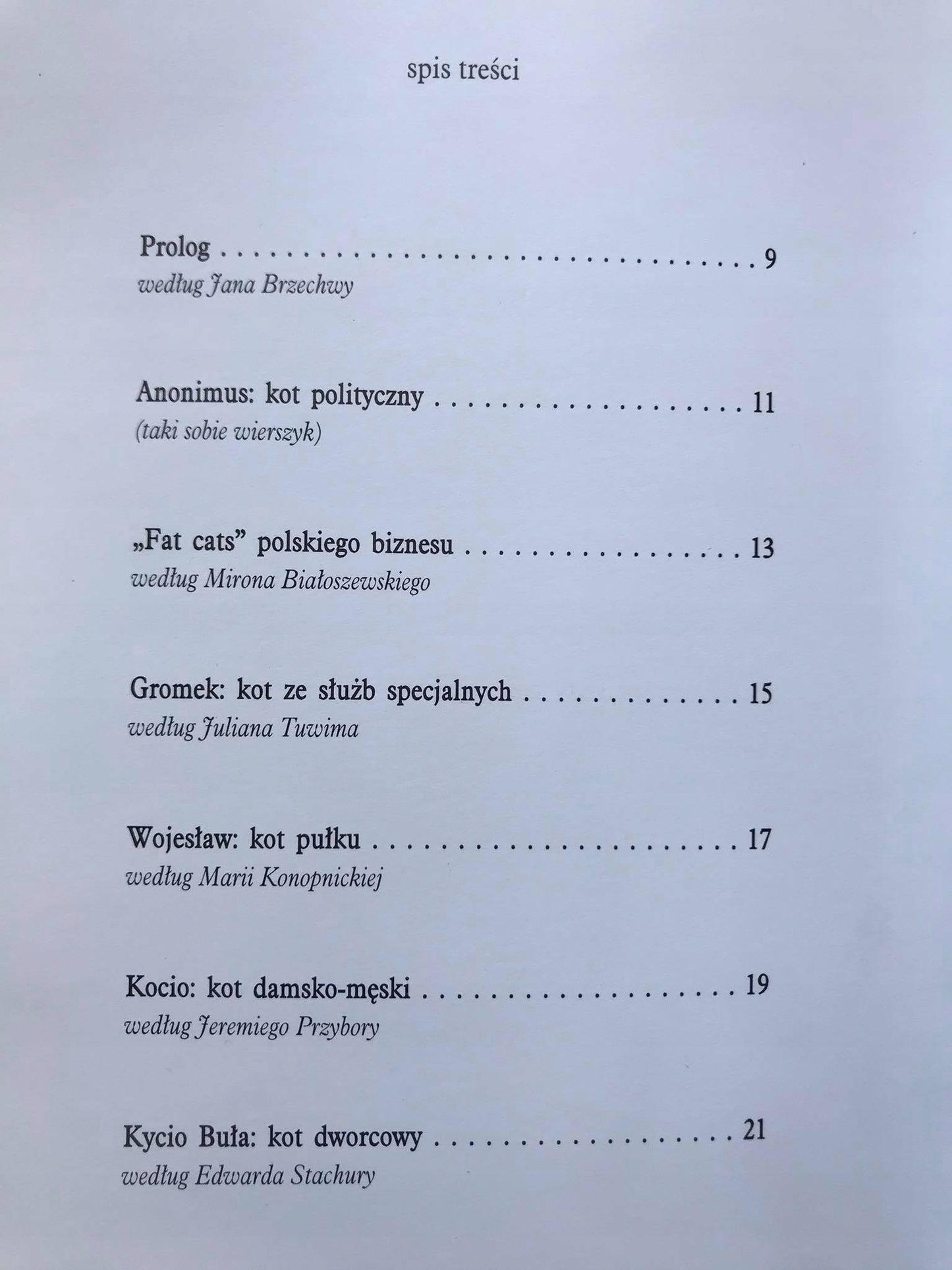 Księga kotów polskich Jakub T. Wolski DEDYKACJA