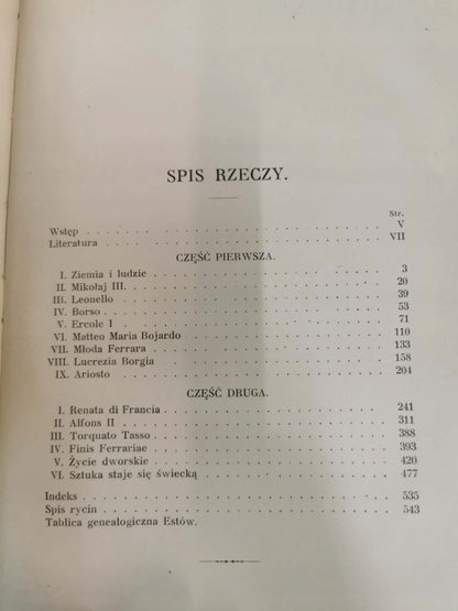 Dwór w Ferrarze, Kazimierz Chłędowski [Lwów 1909]