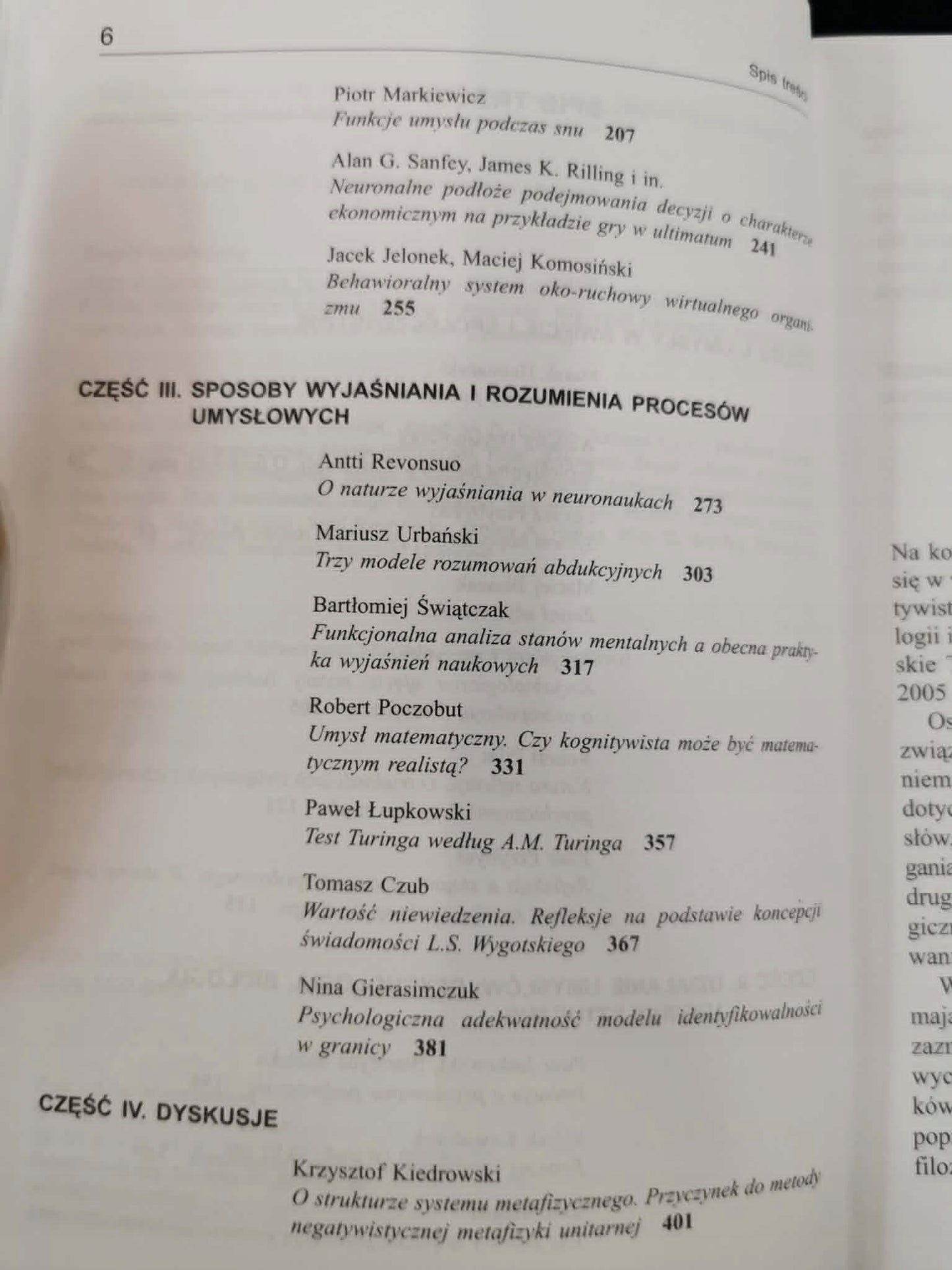 Zestaw: Modele umysłu/ Umysł a rzeczywistość/ Funkcje umysłu