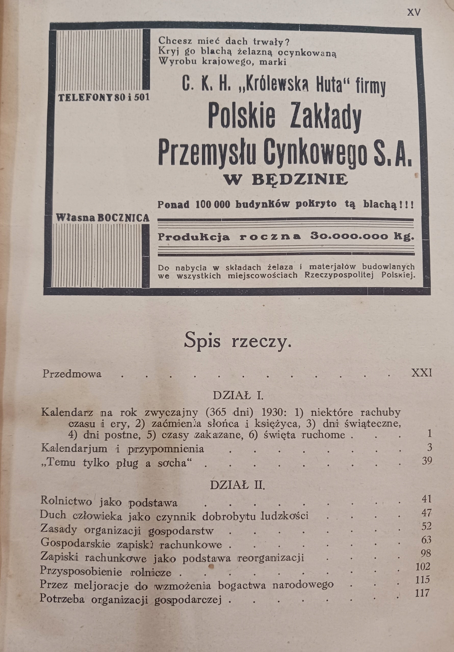 Kalendarz gospodarski na rok pański 1930 rocznik dwudziesty drugi