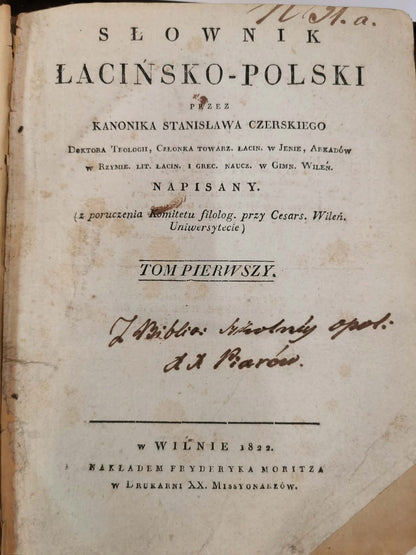 Słownik Łacińsko-Polski, Stanisław Czerski