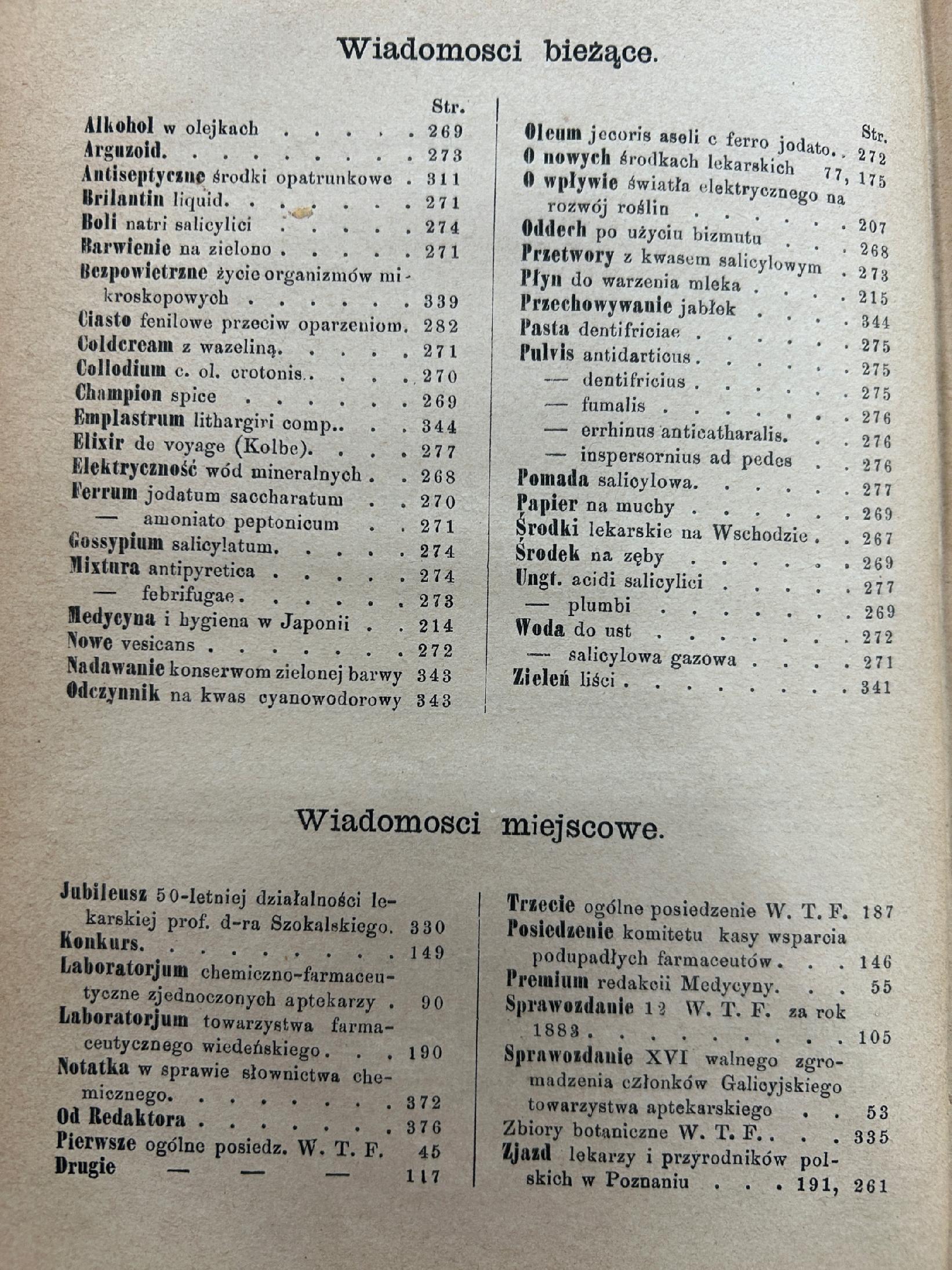 Wiadomości farmaceutyczne Tom XI - pod redakcją Jana Mrozowskiego [1884 r.]