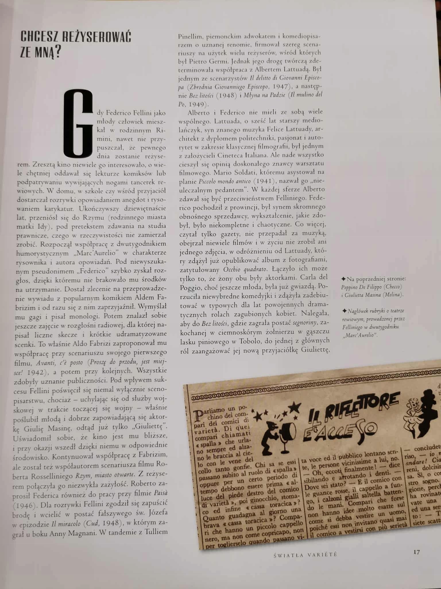 Federico Fellini Księga filmów, Tullio Kezich