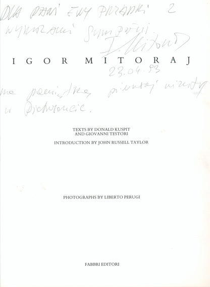Mitoraj Igor. Album (osobista dedykacja artysty) [Mediolan 1992]