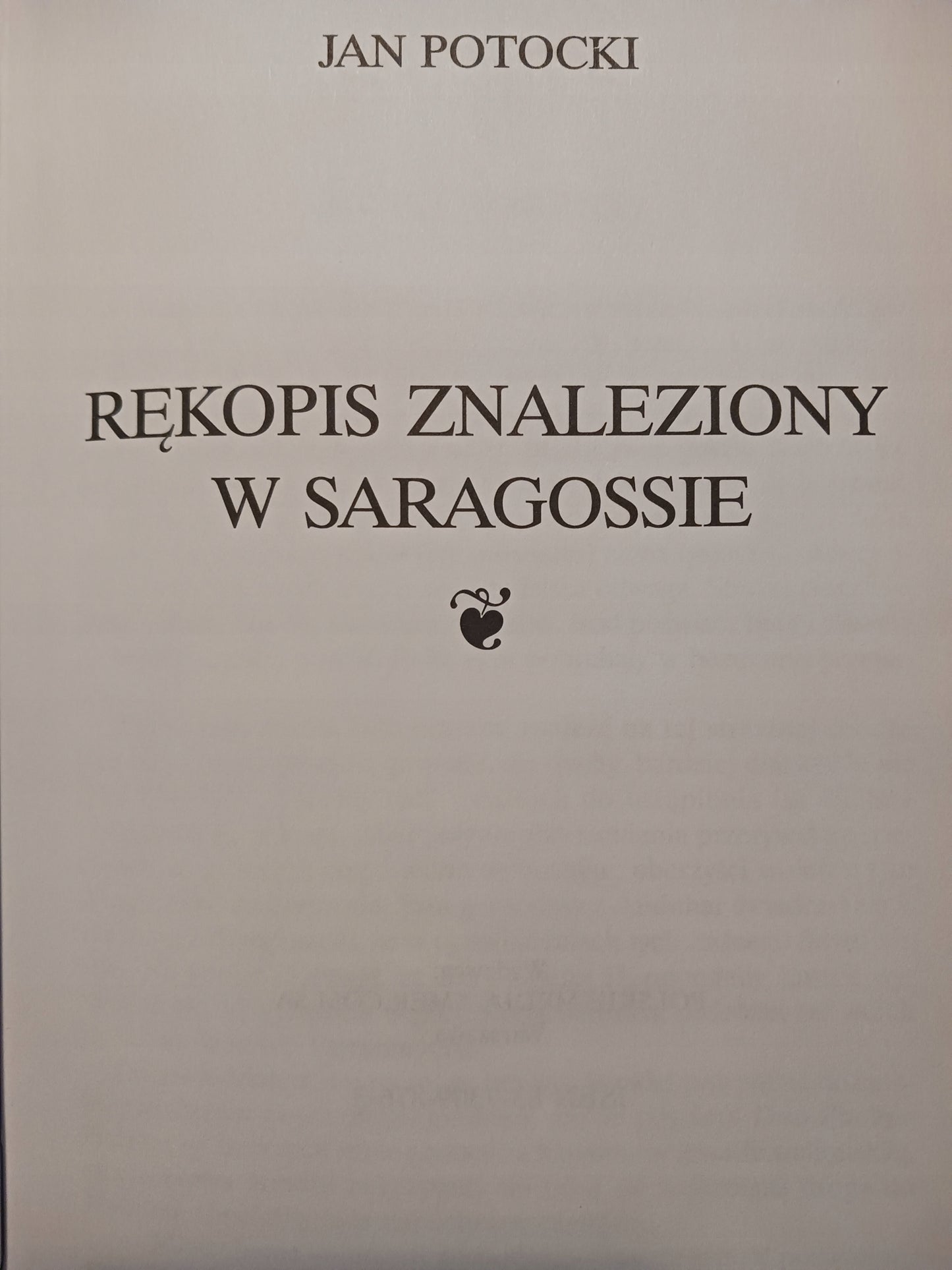 Rękopis znaleziony w Saragossie Jan Potocki