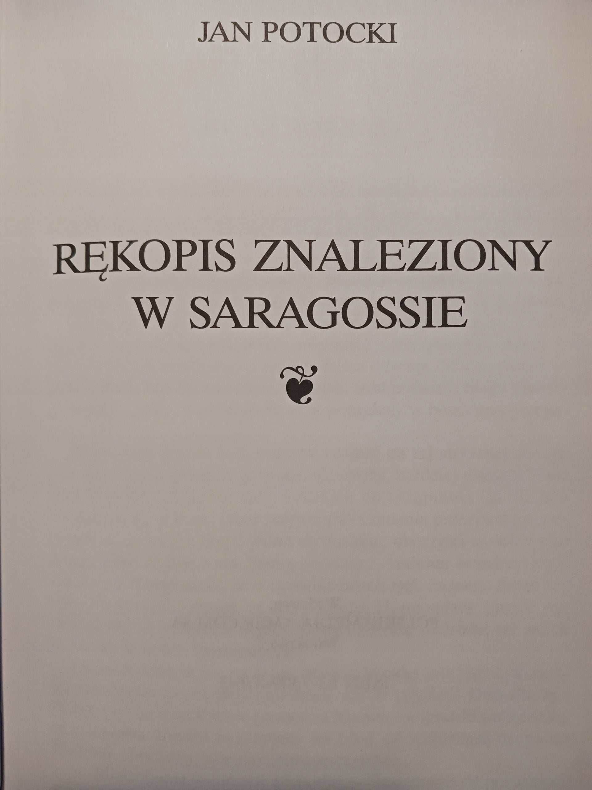 Rękopis znaleziony w Saragossie Jan Potocki