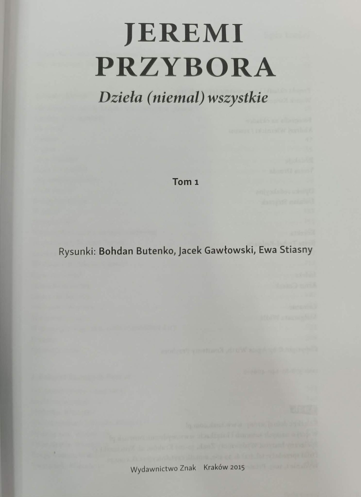 Dzieła (niemal) wszystkie, Tom 1, Jeremi Przybora