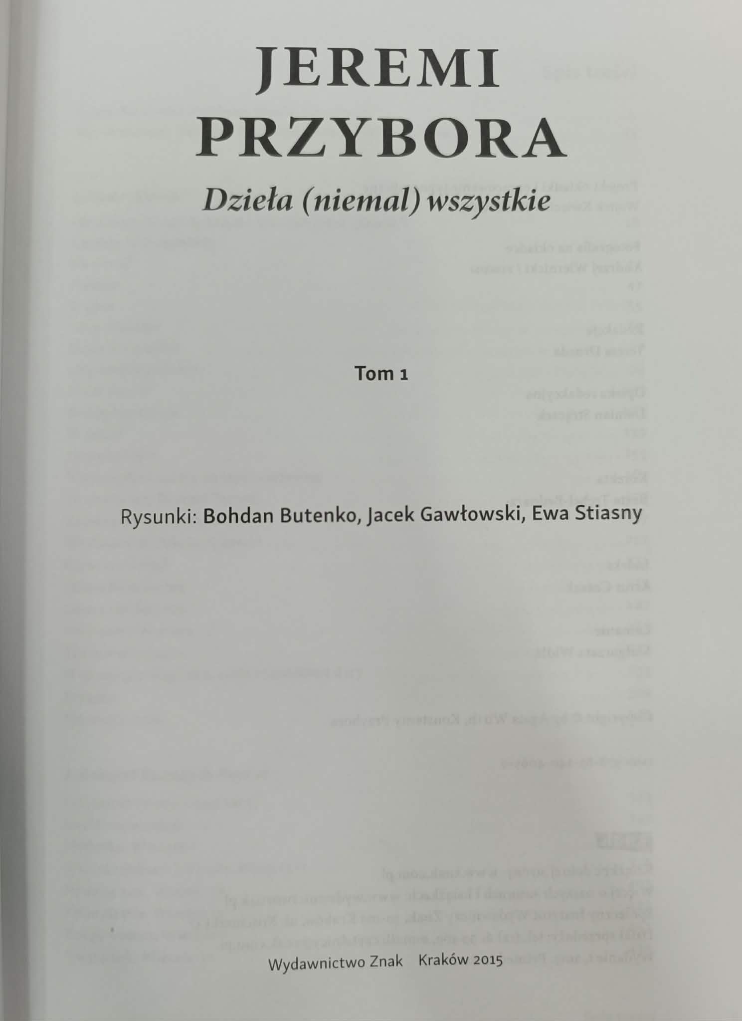 Dzieła (niemal) wszystkie, Tom 1, Jeremi Przybora
