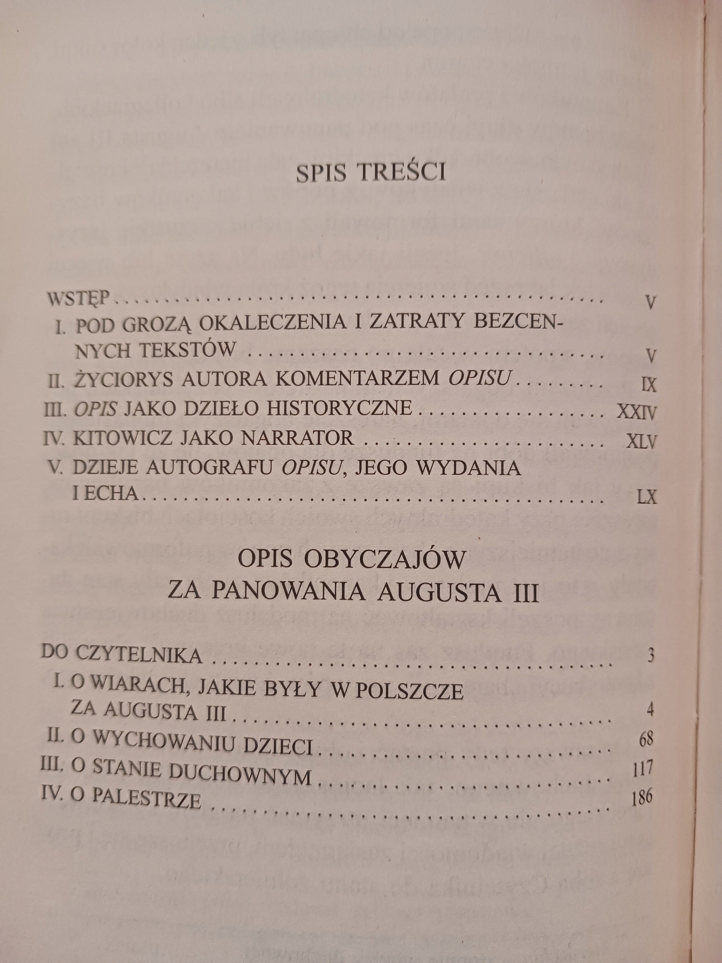 Opis obyczajów za panowania Augusta III Tom I i II Jędrzej Kitowicz