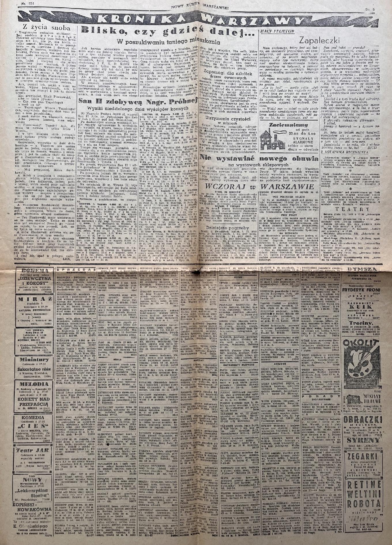 Nowy Kurier Warszawski [27.06.1944] - niemiecka obrona w Normandii, obrona
