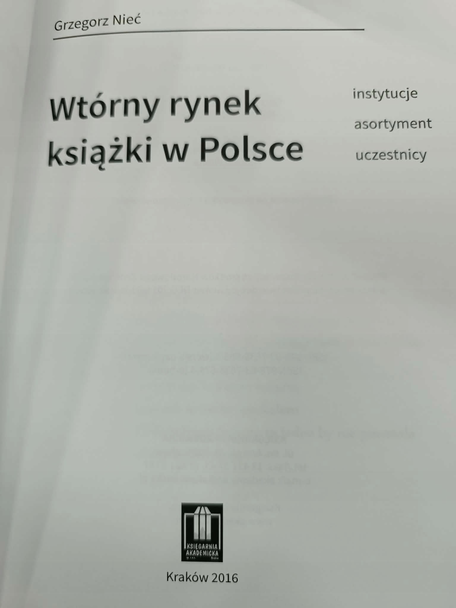 Wtórny rynek książki w Polsce, Grzegorz Nieć