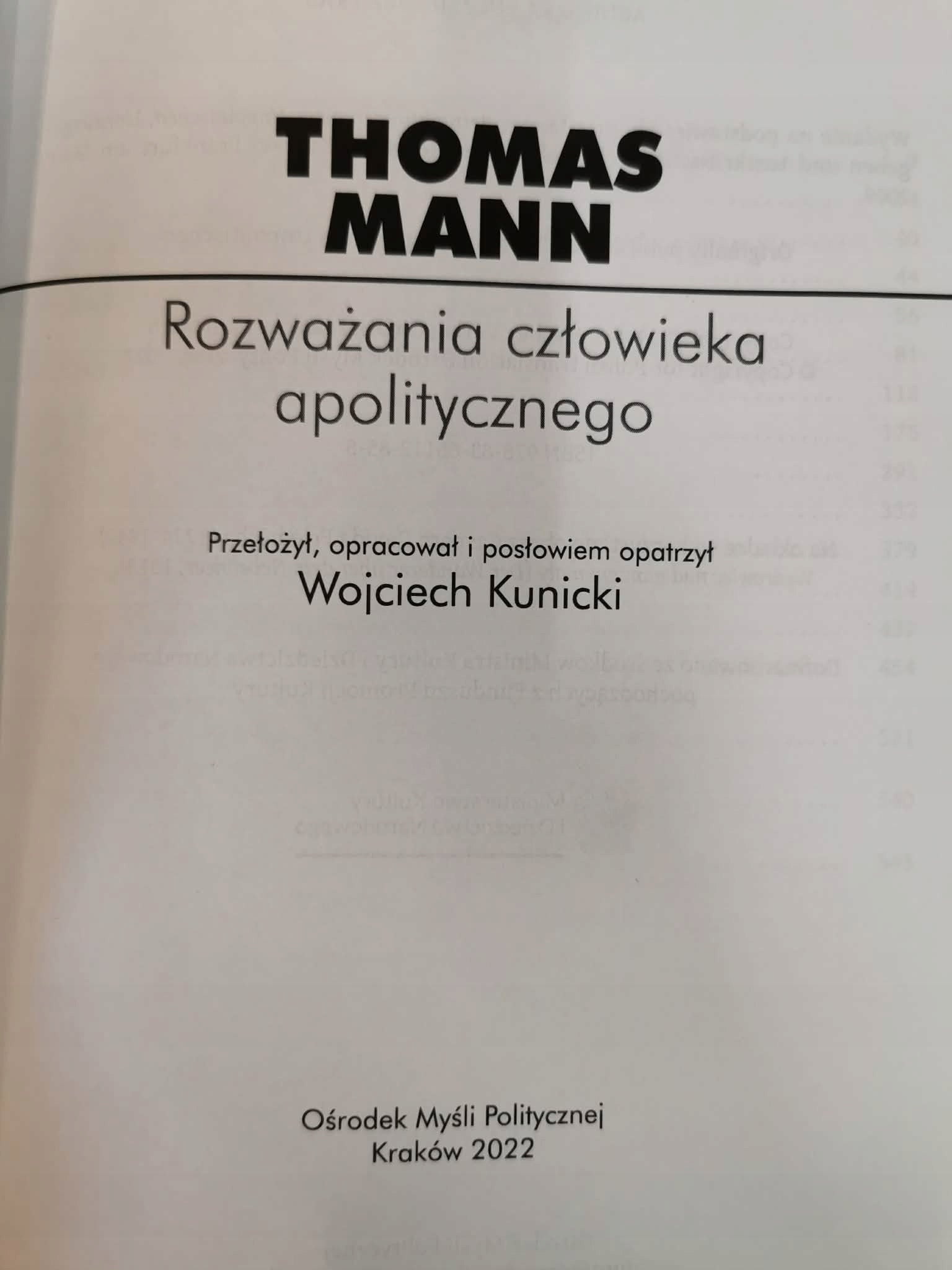 Rozważania człowieka apolitycznego, Thomas Mann