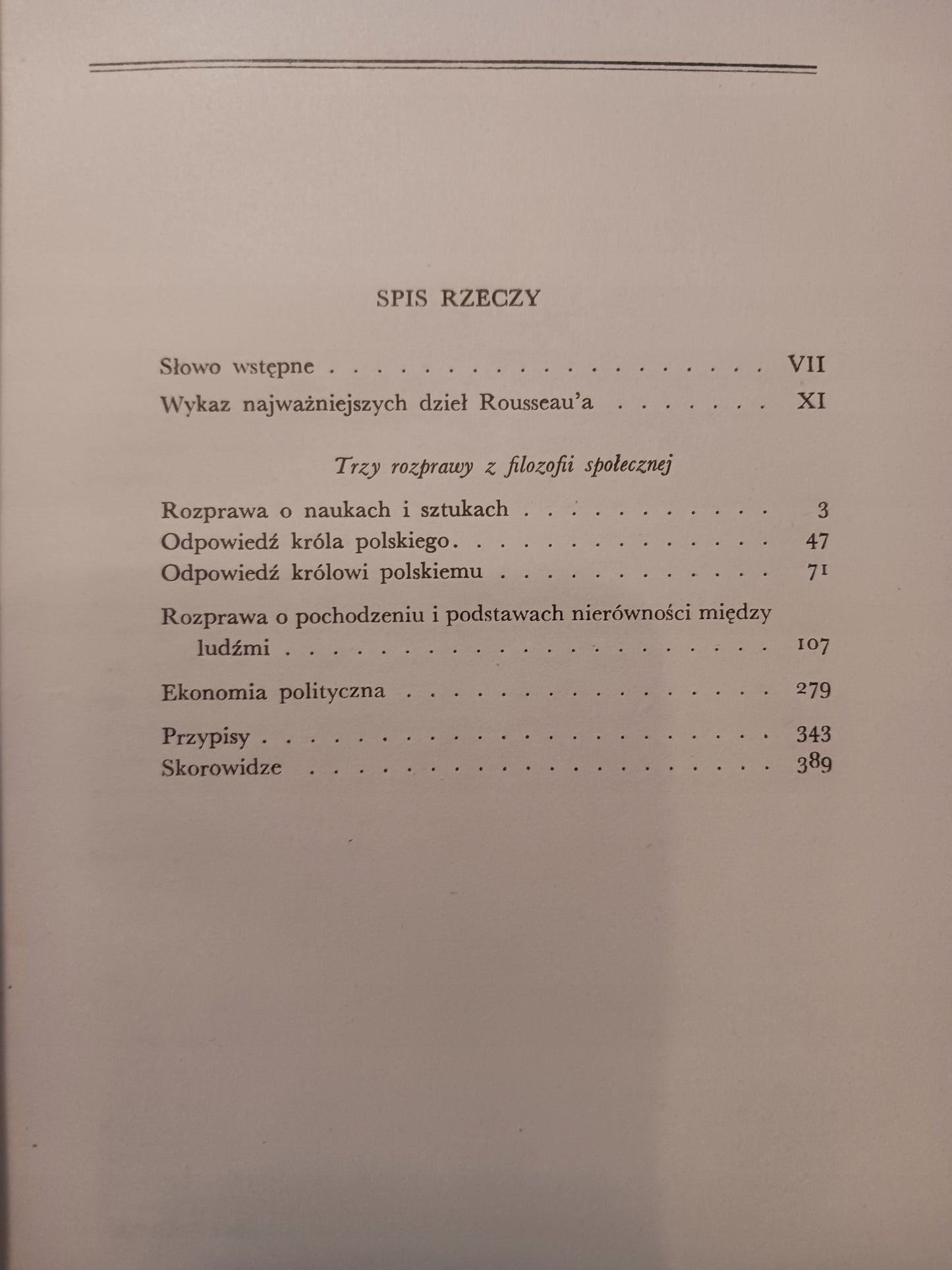 Trzy rozprawy z filozofii społecznej Jan Jakub Rousseau