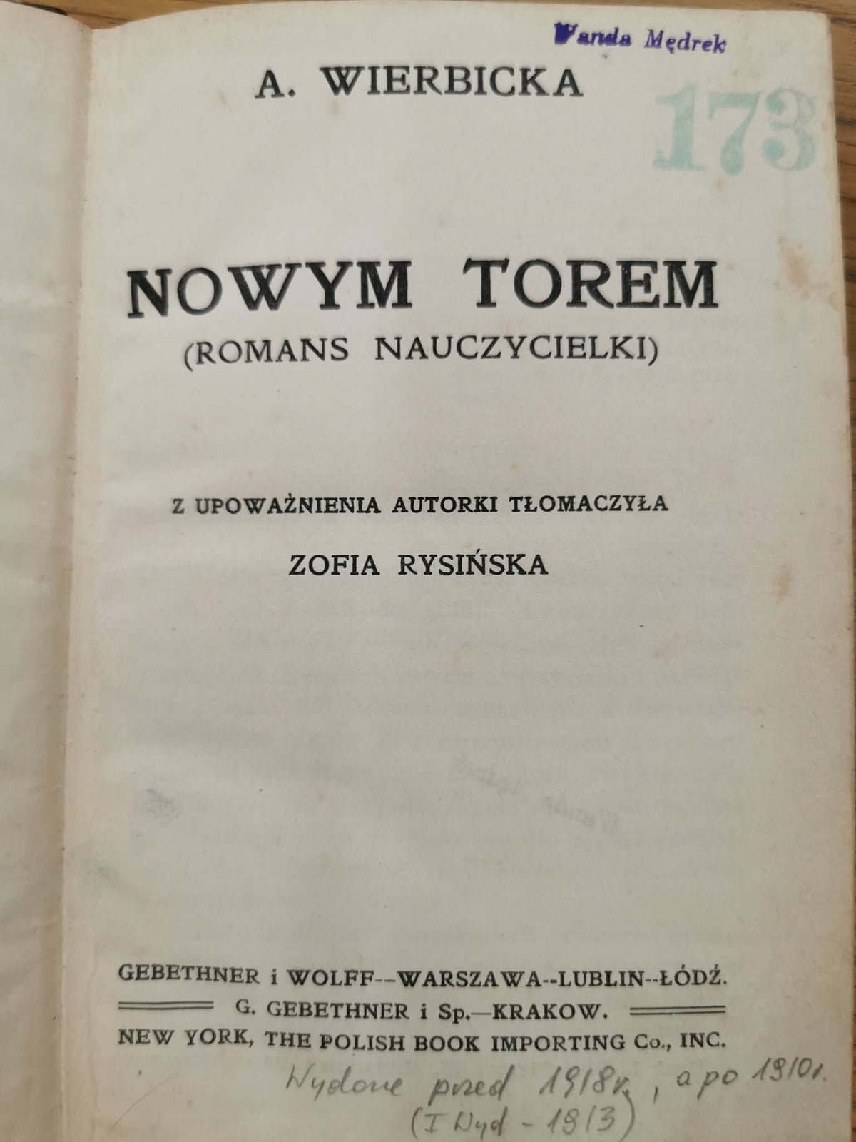 Nowym torem, A. Wierbicka [przed 1918]