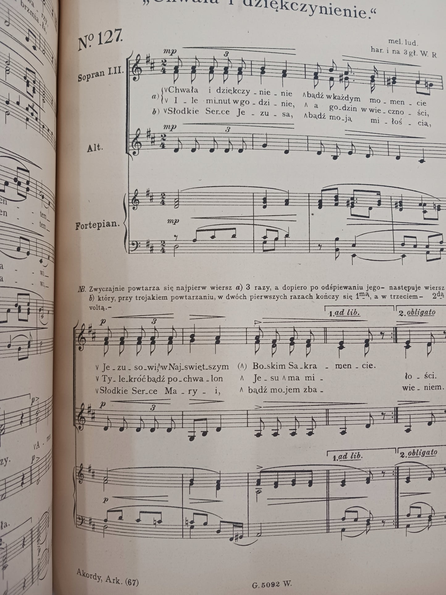 Akordy tom III. 30 pieśni na trzy głosy W. Rzepko [wydanie IV, ca 1920]