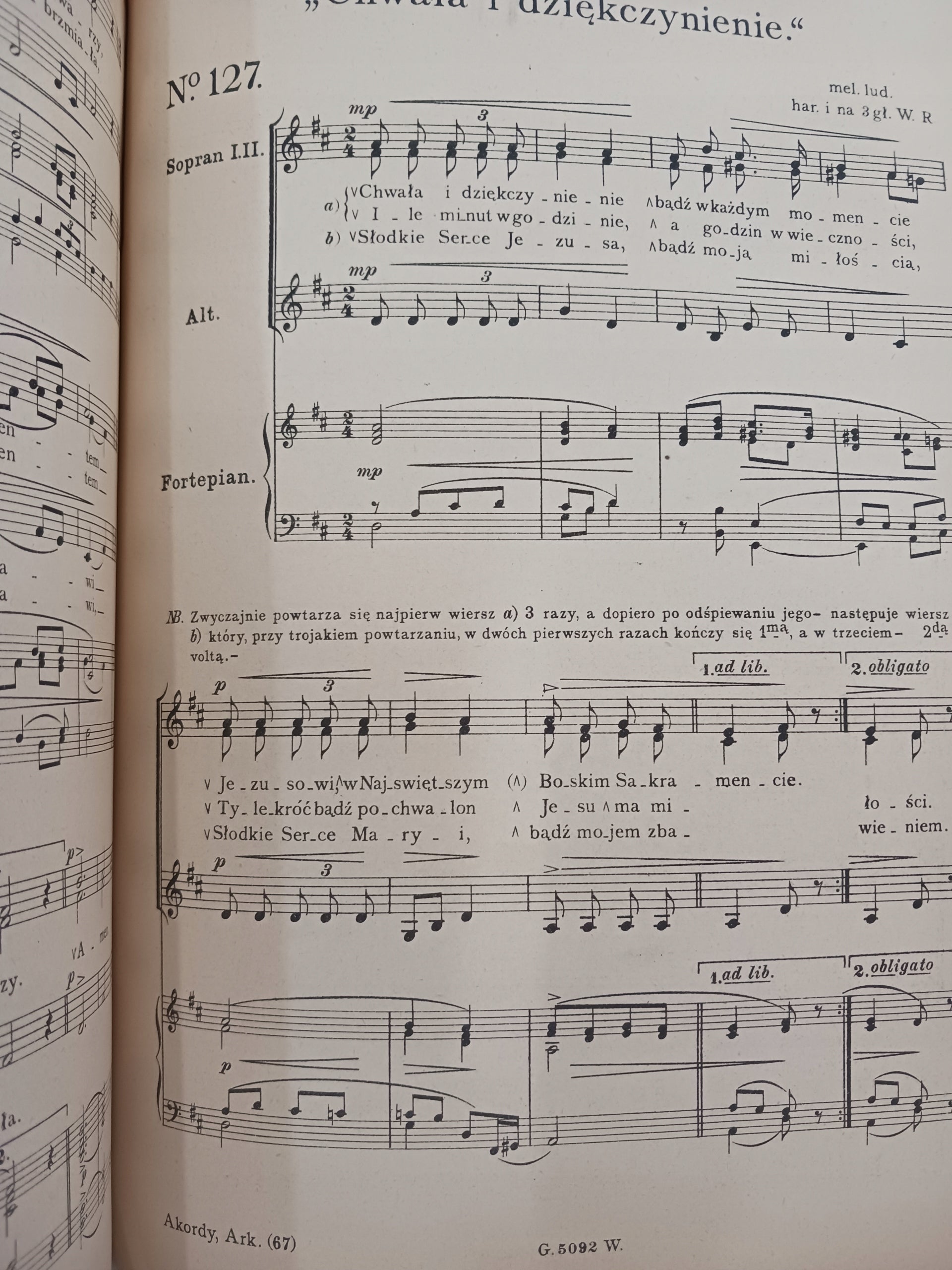 Akordy tom III. 30 pieśni na trzy głosy W. Rzepko [wydanie IV, ca 1920]