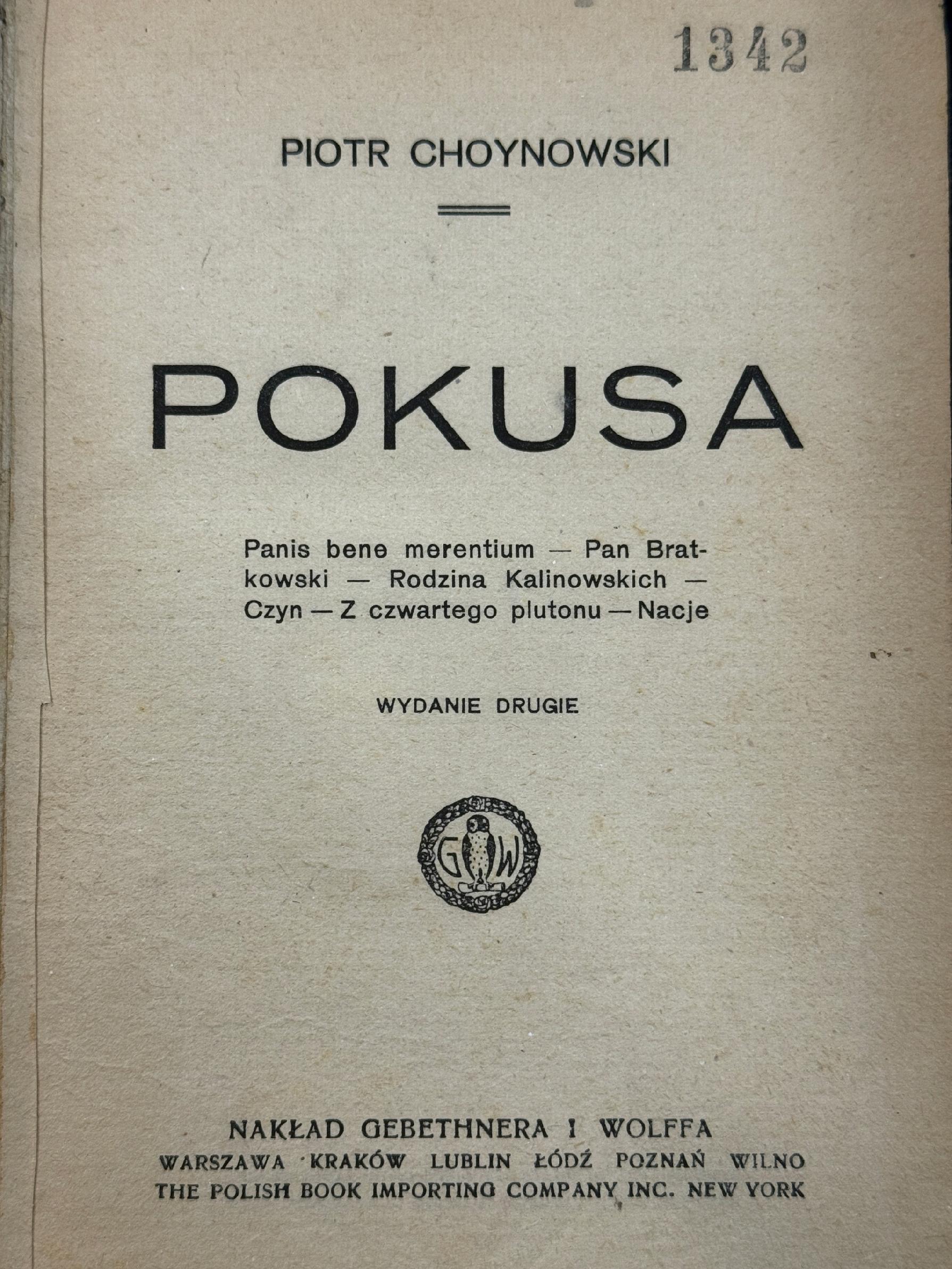 Pokusa Piotr Choynowski [1922 r.]