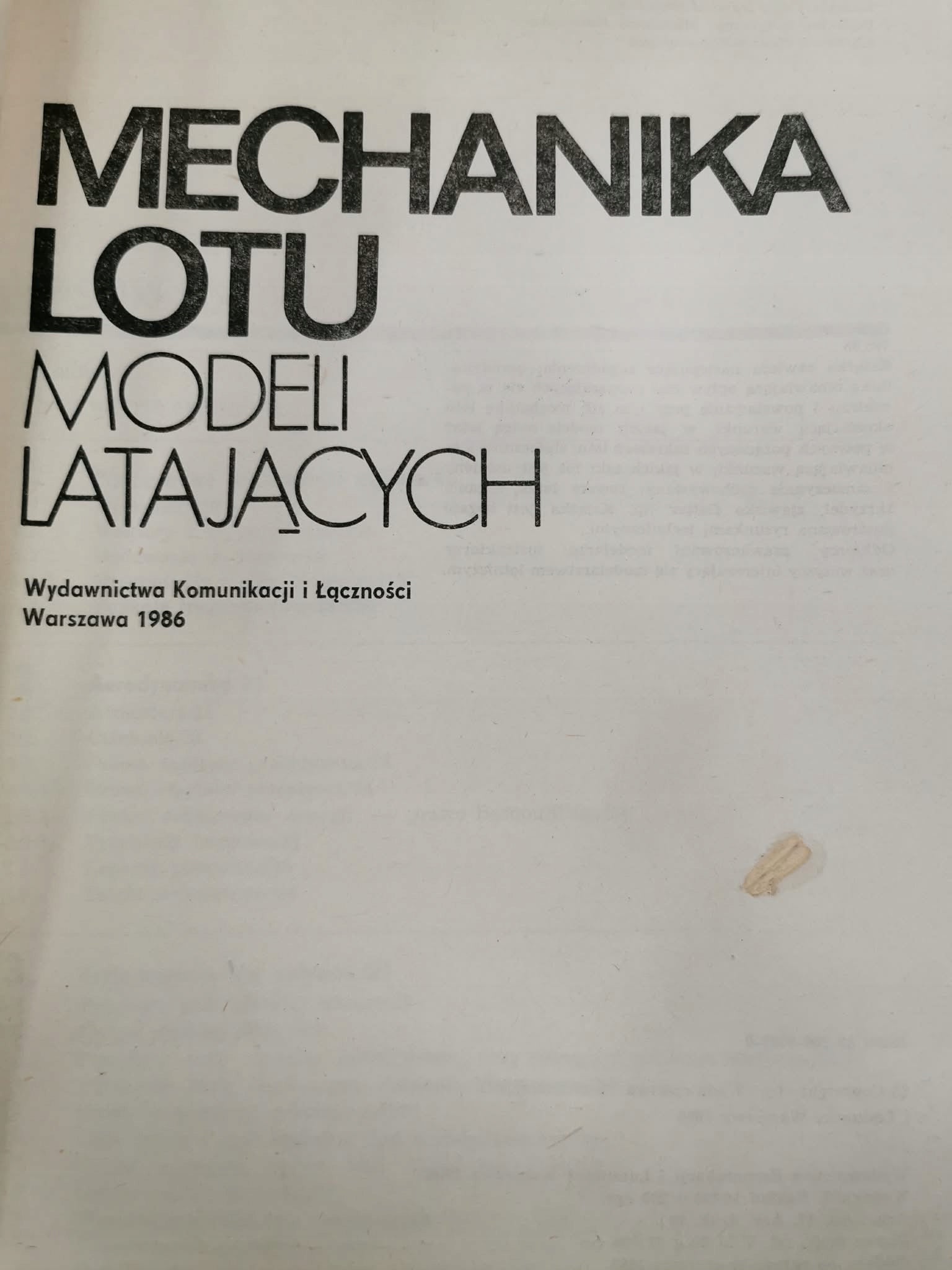 Mechanika lotu modeli latających, Jan Staszek
