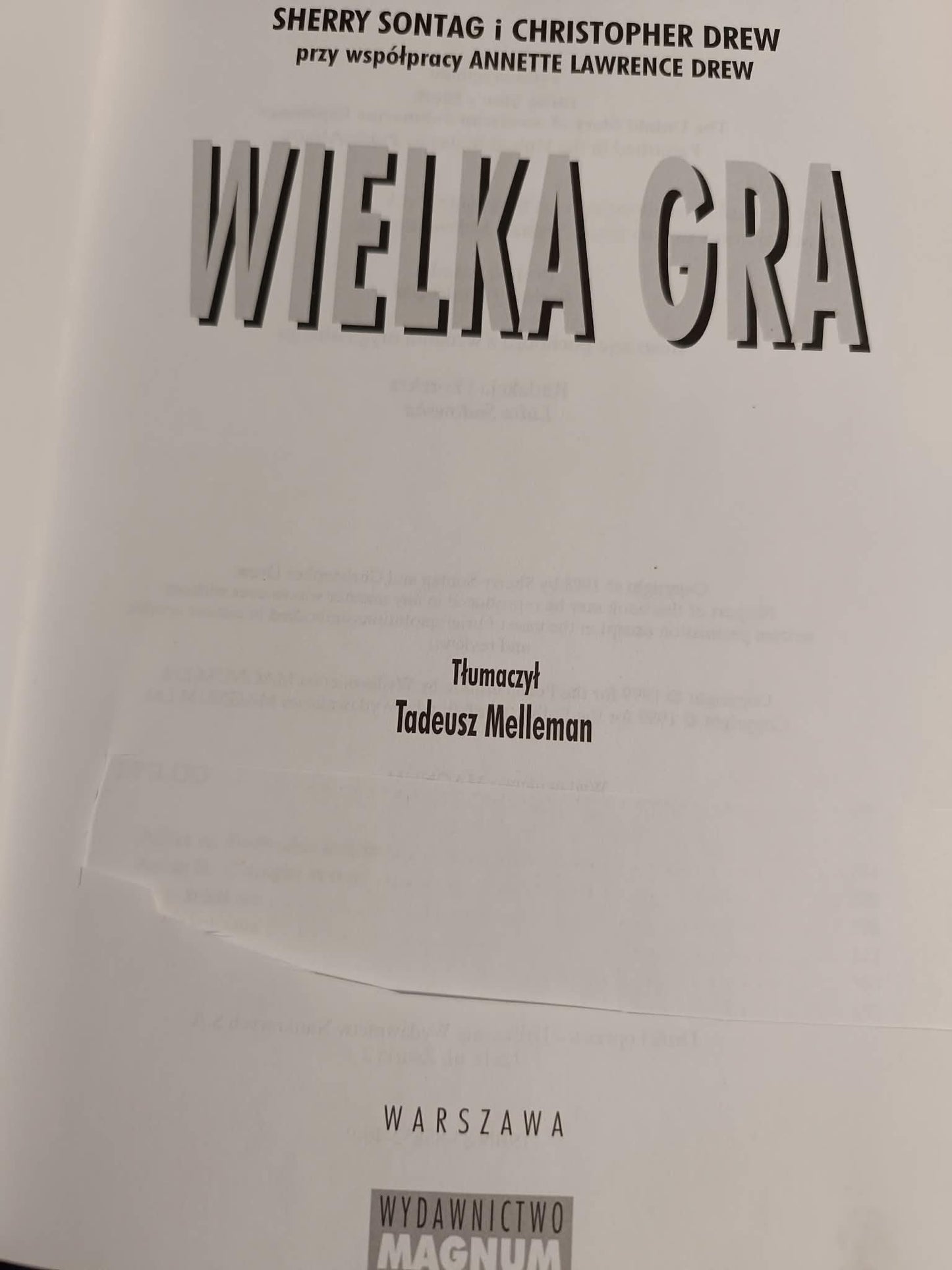Wielka Gra, Christopher Drew, Sherry Sontag
