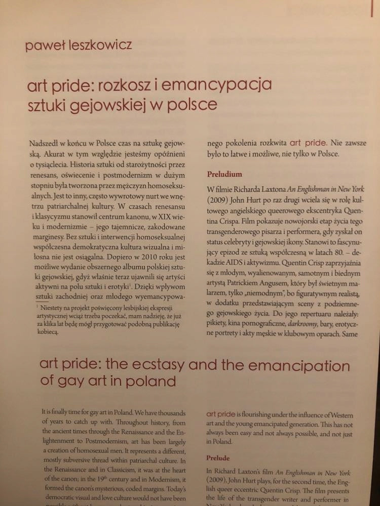 Art Pride polska sztuka gejowska / gay art from Poland - Paweł Leszkowicz