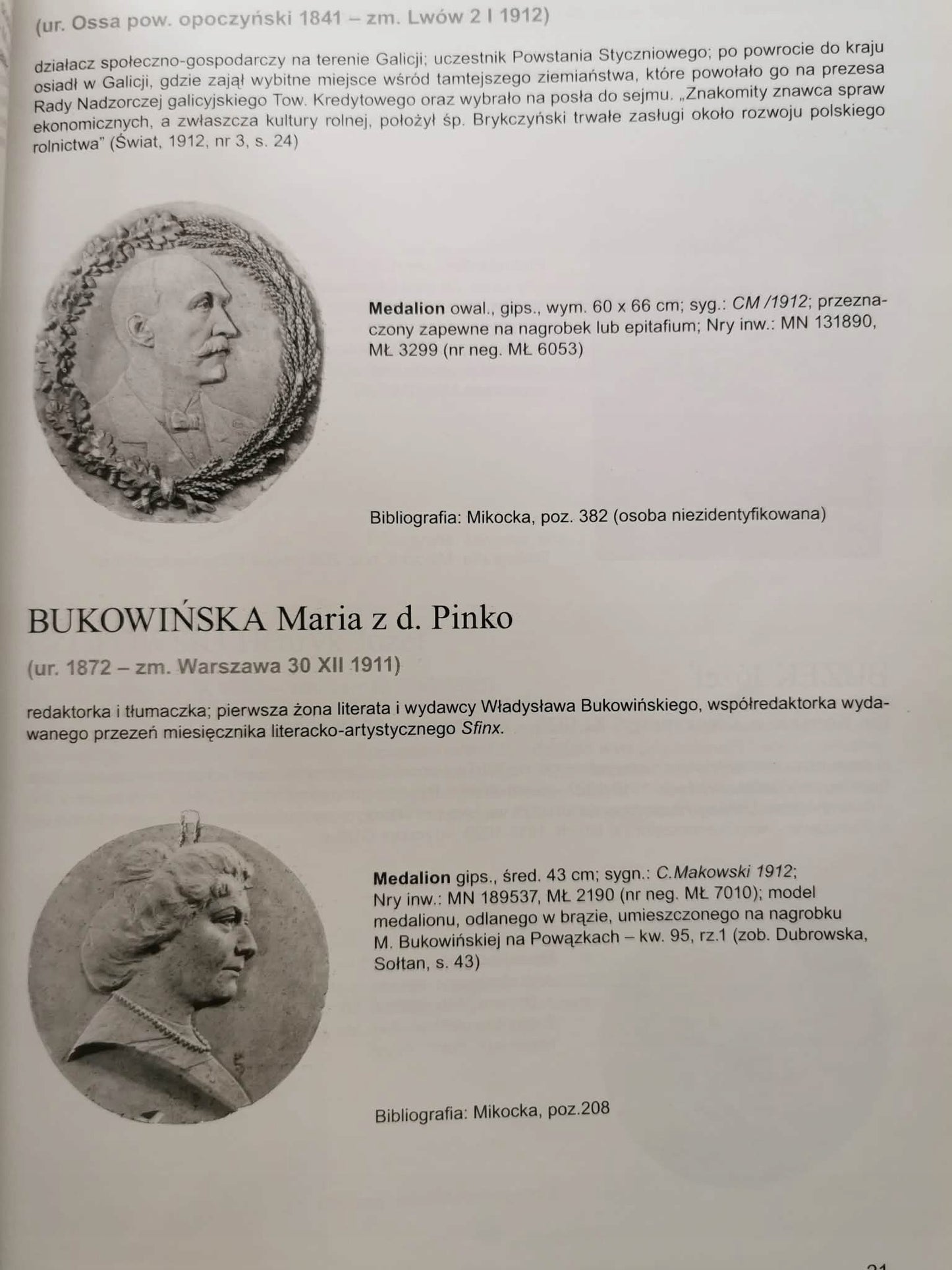 Medaliony i plakiety, Czesław Makowski