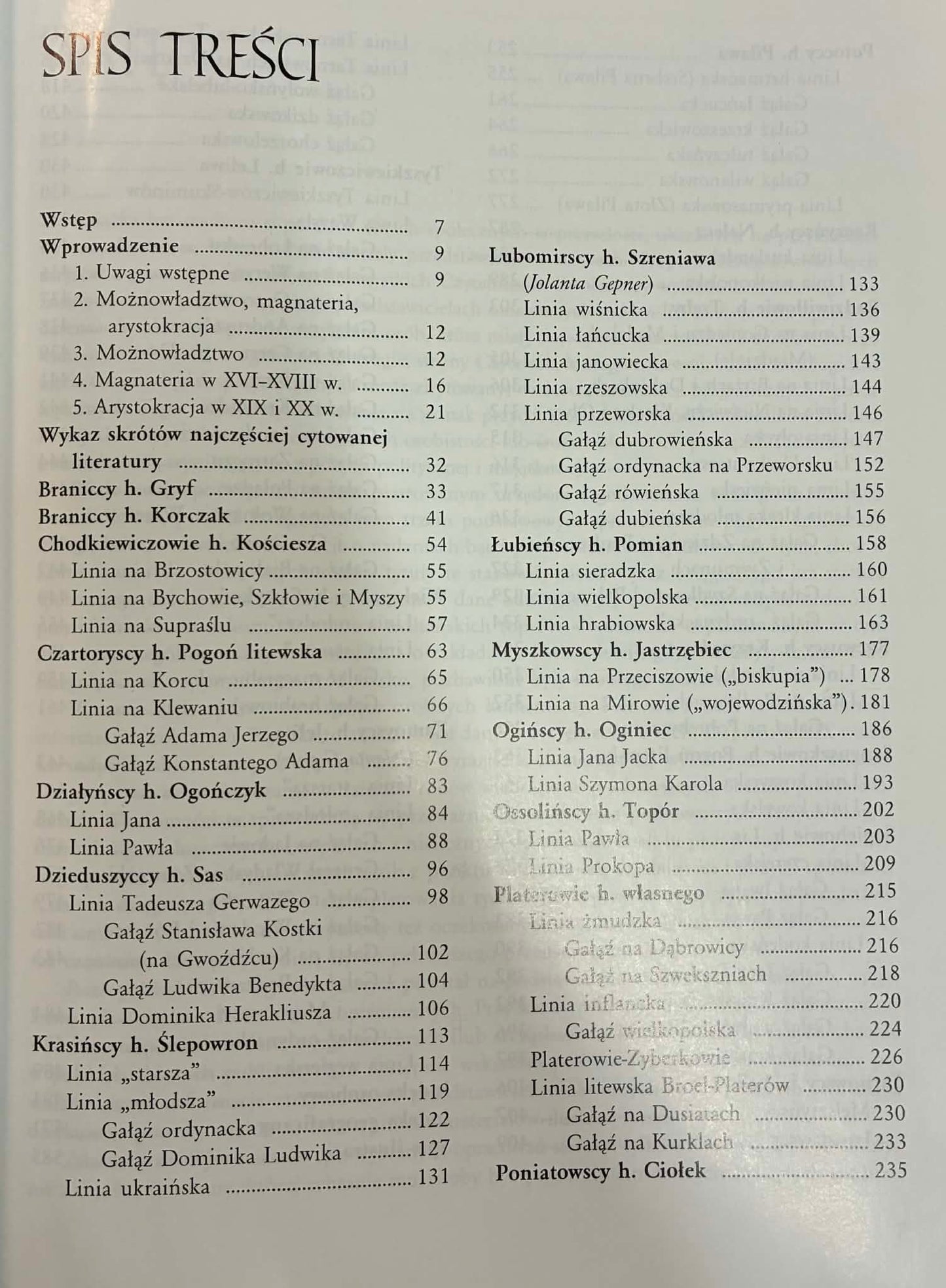 Poczet polskich rodów arystokratycznych + Tablice genealogiczne Zielińska