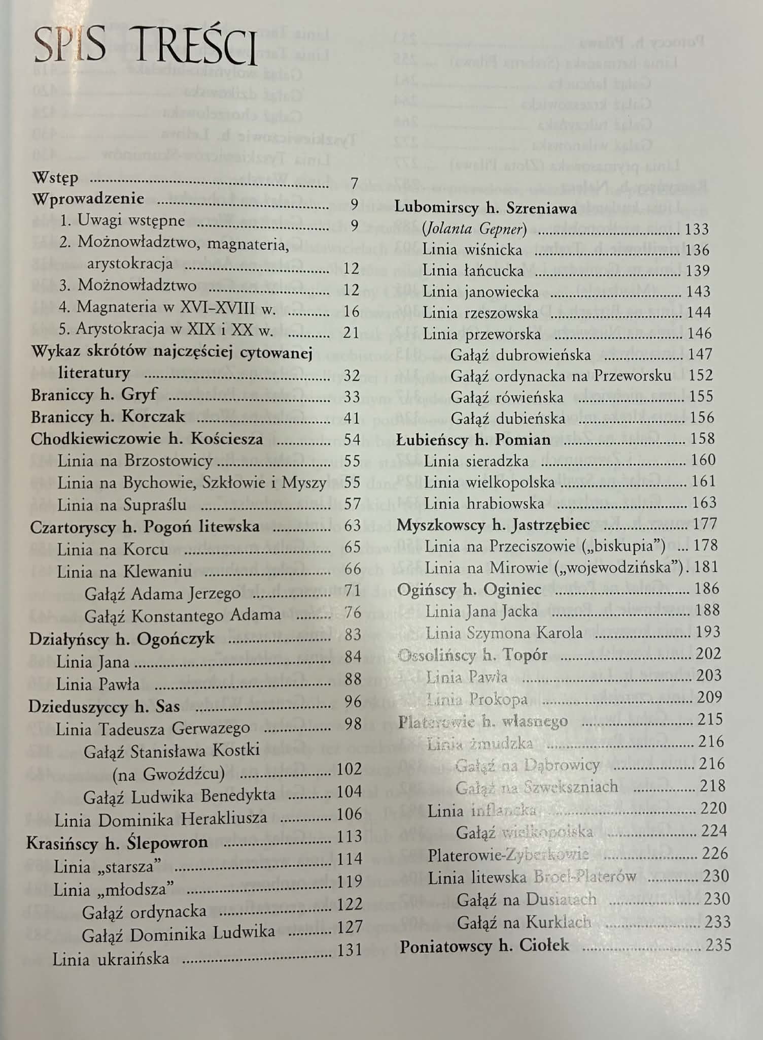 Poczet polskich rodów arystokratycznych + Tablice genealogiczne Zielińska