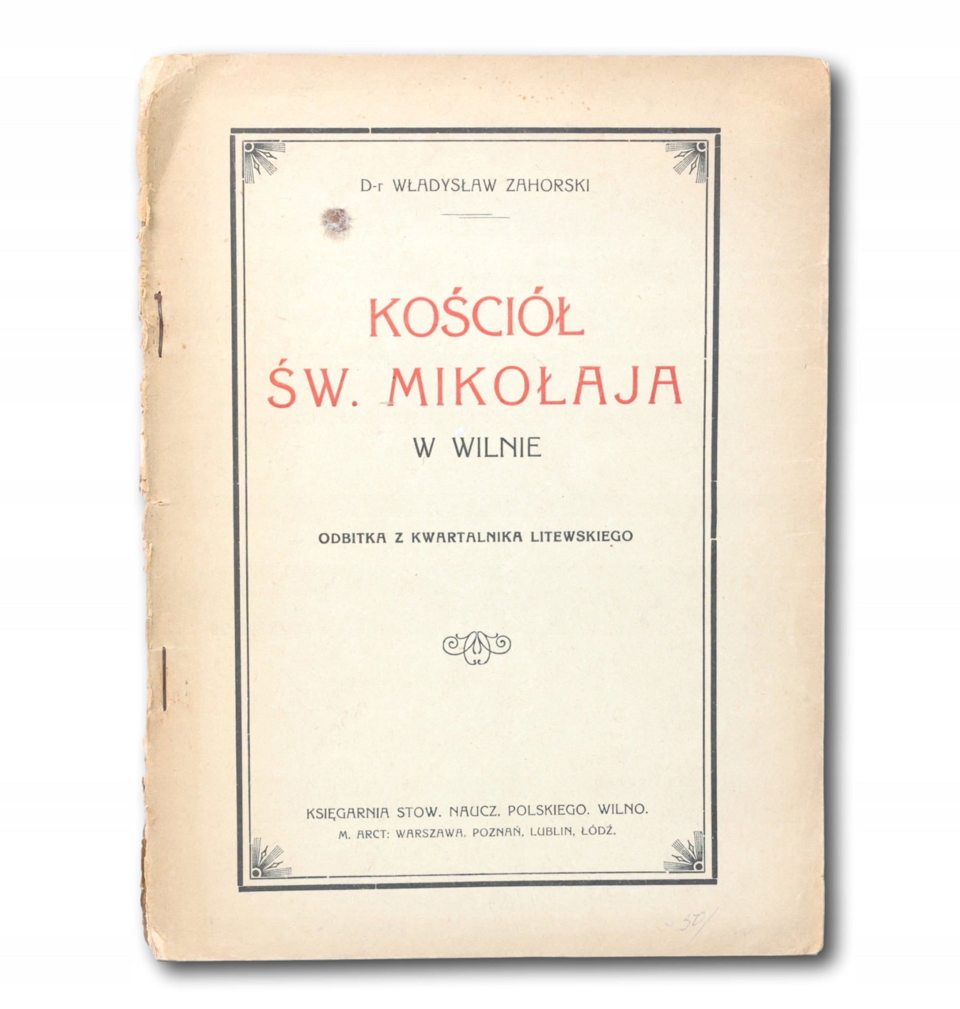 Zahorski Władysław- Kościół św. Mikołaja w Wilnie [Wilno 1921]