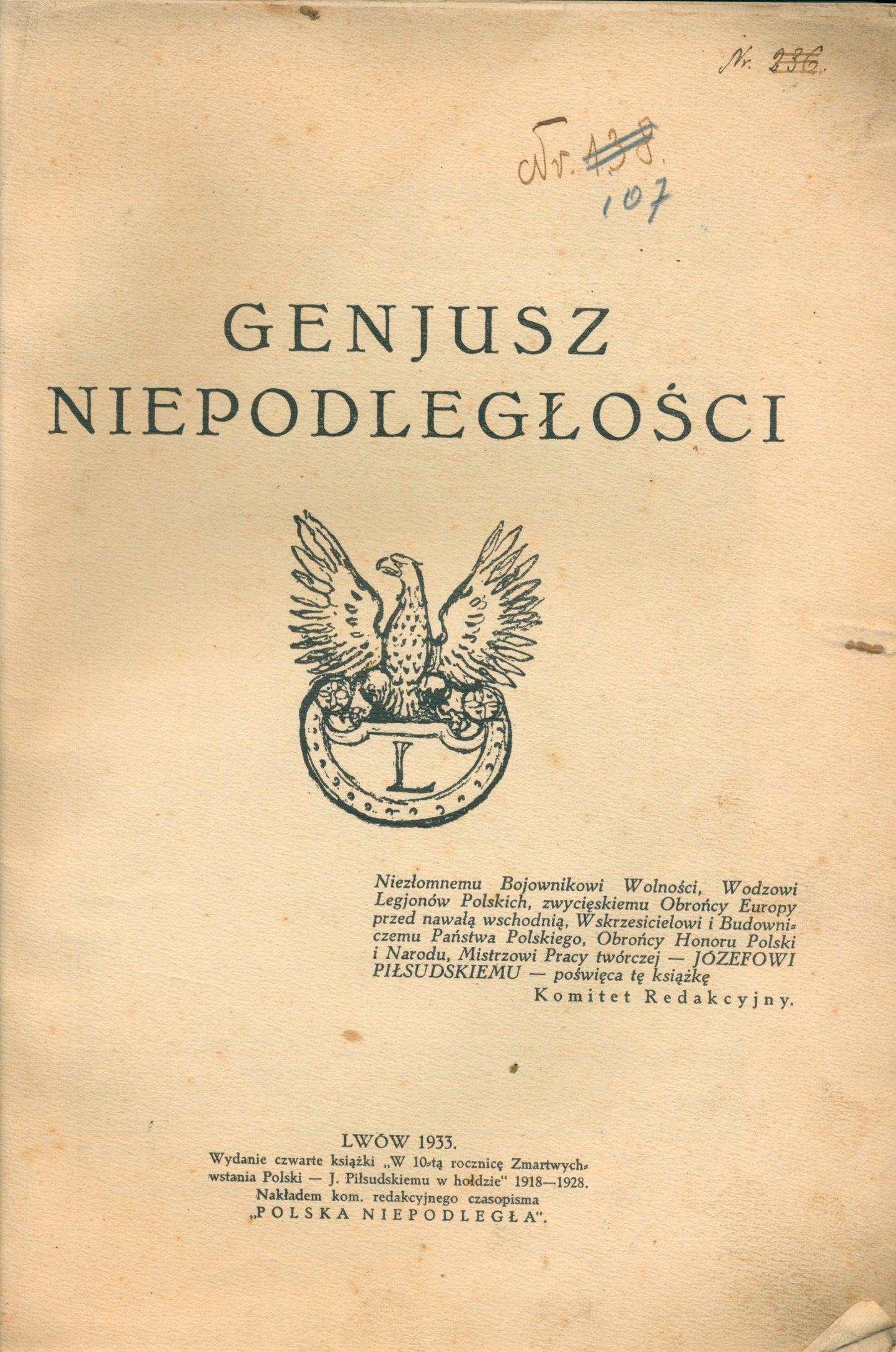 Genjusz niepodległości [Lwów 1933]