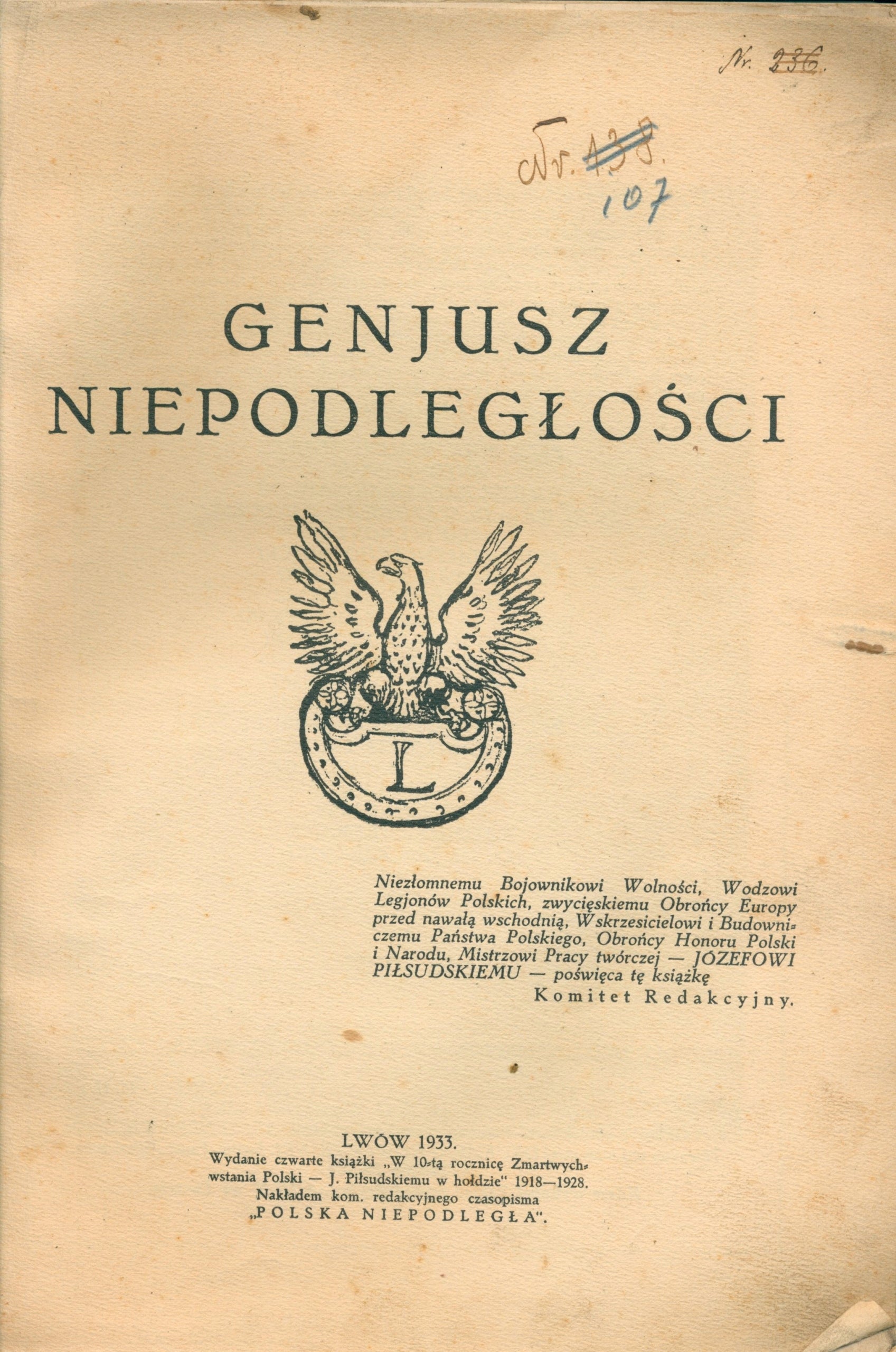 Genjusz niepodległości [Lwów 1933]