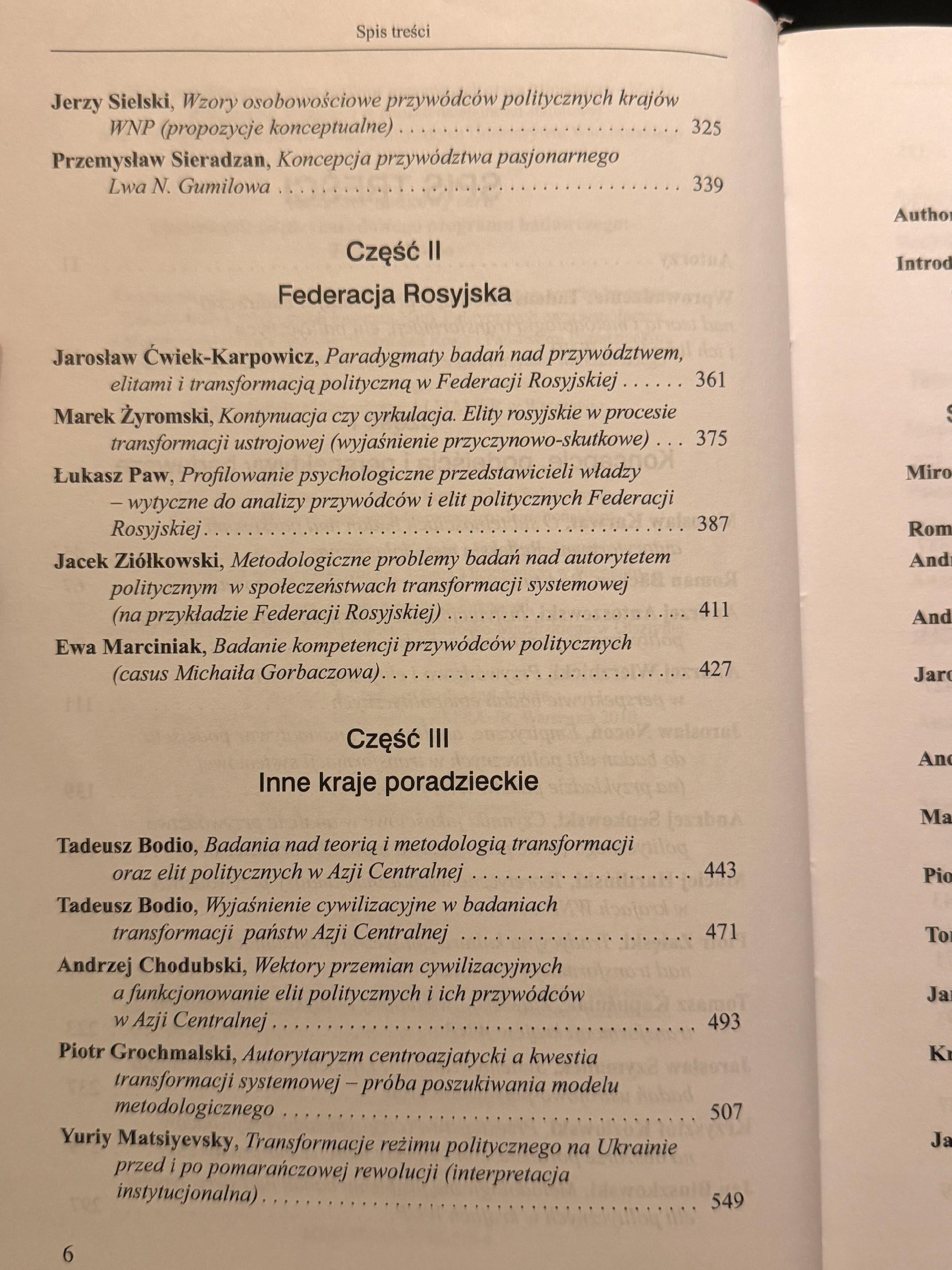 Przywództwo, elity i transformacje w krajach WNP Praca zbiorowa
