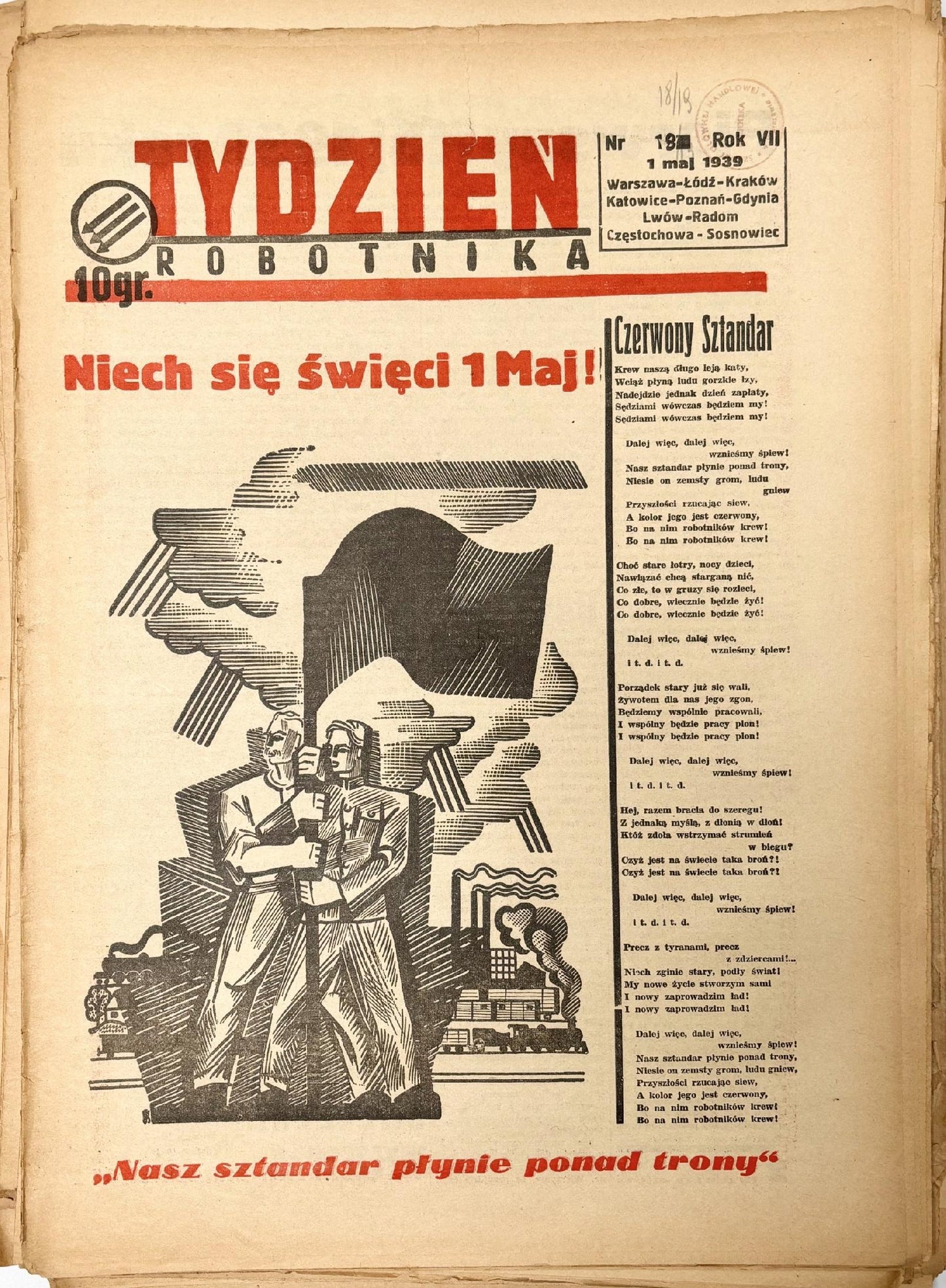 Tydzień Robotnika, nr 1 - 30 [Warszawa 01.01. - 16.07.1939]