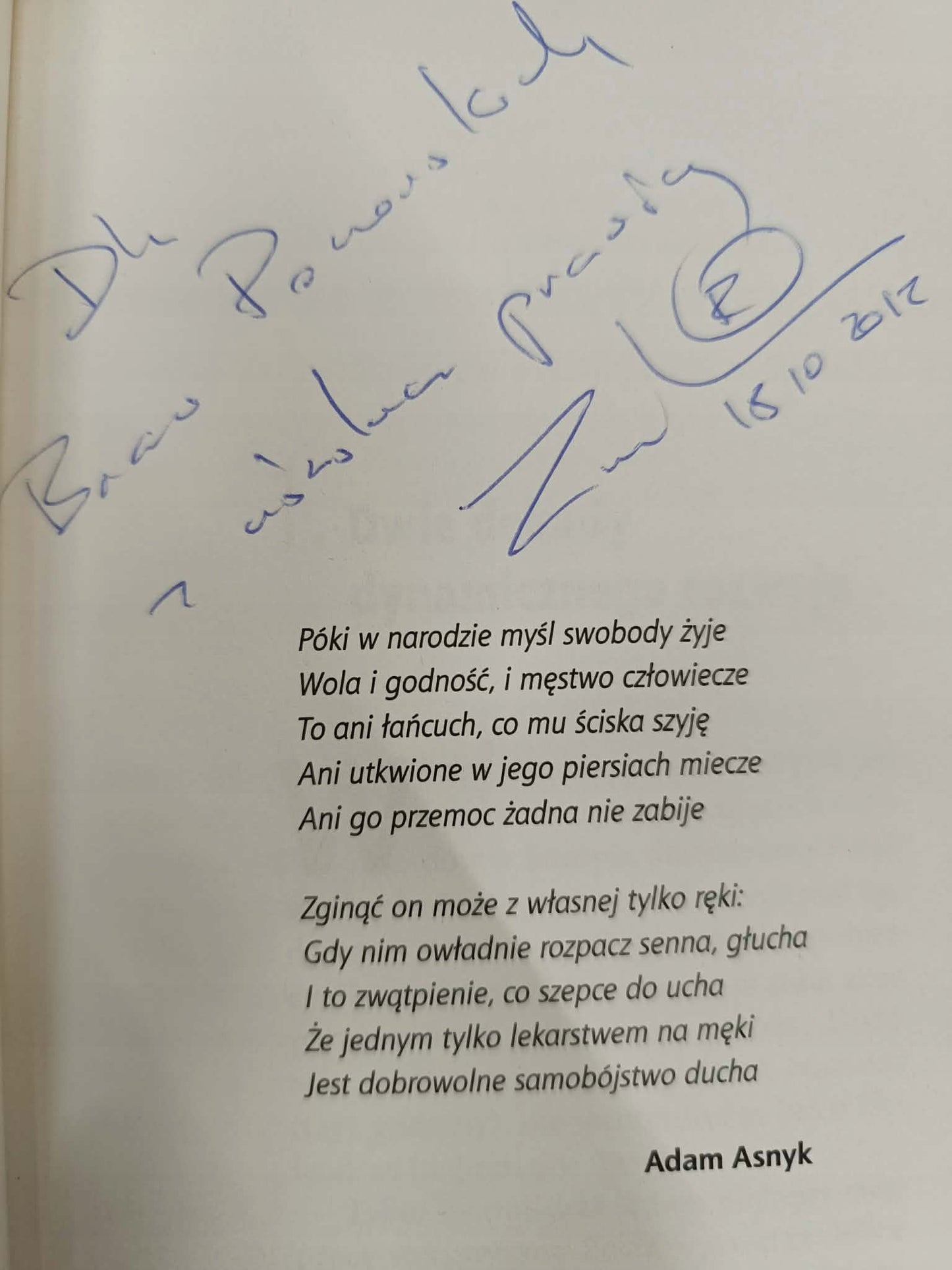 Myśli nowoczesnego endeka, Rafał Ziemkiewicz [dedykacja autora]