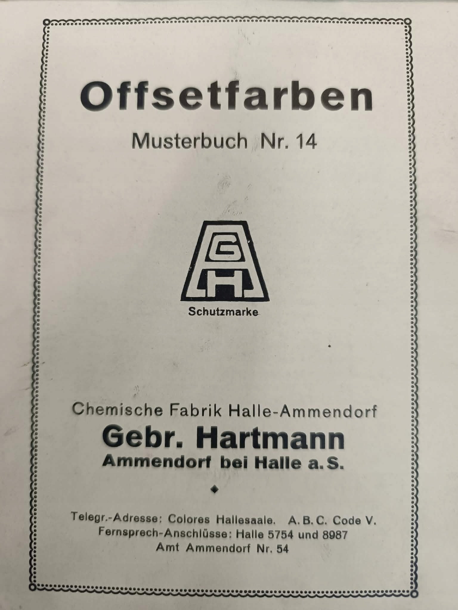 Katalog wzorników Offsetfarben, Musterbuch Nr. 14